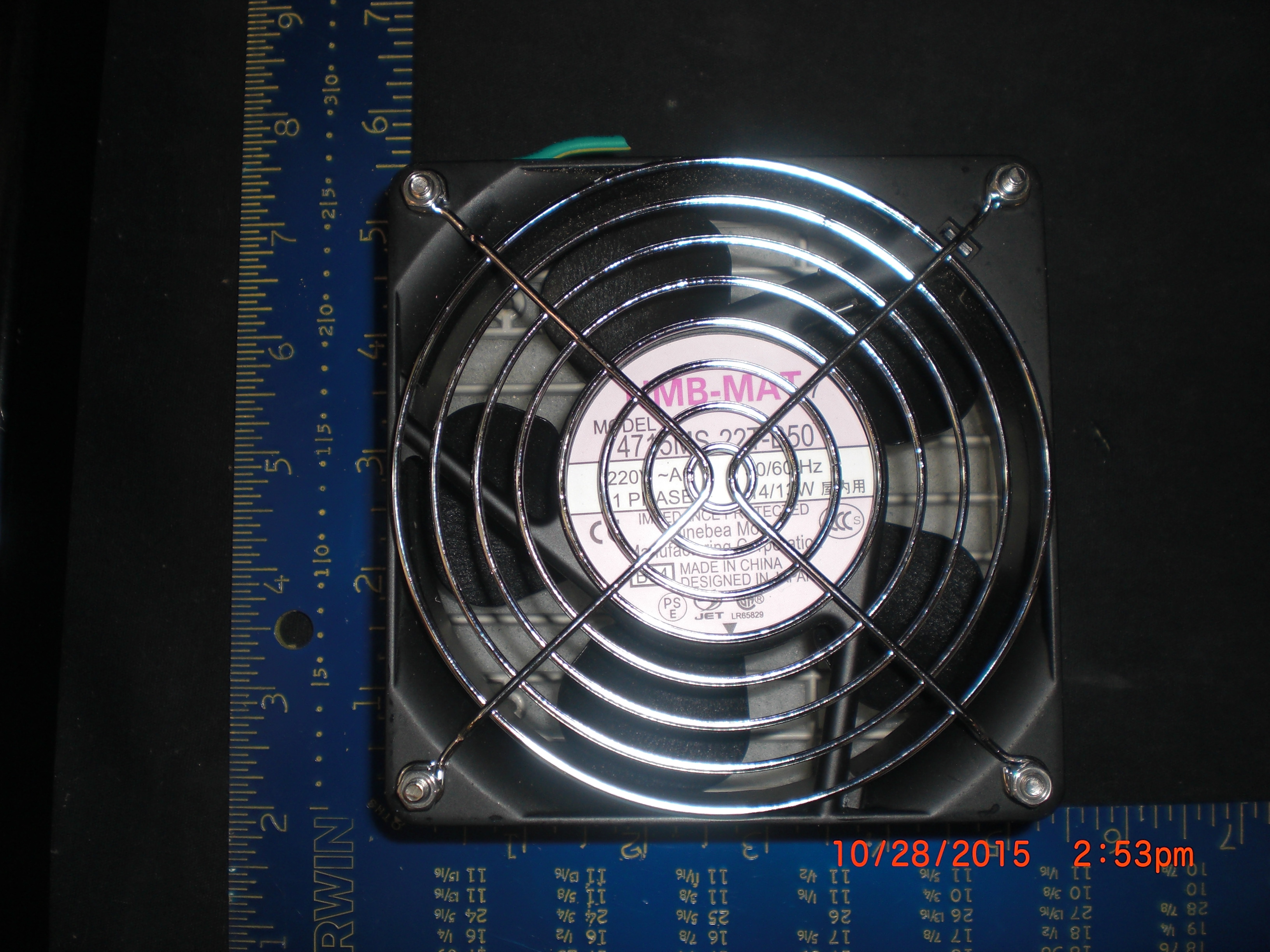Fan Muffin 220VAC 50/60Hz 14/13W w/filter and Grill NMB-MAT 4715MS-22T-B50 
