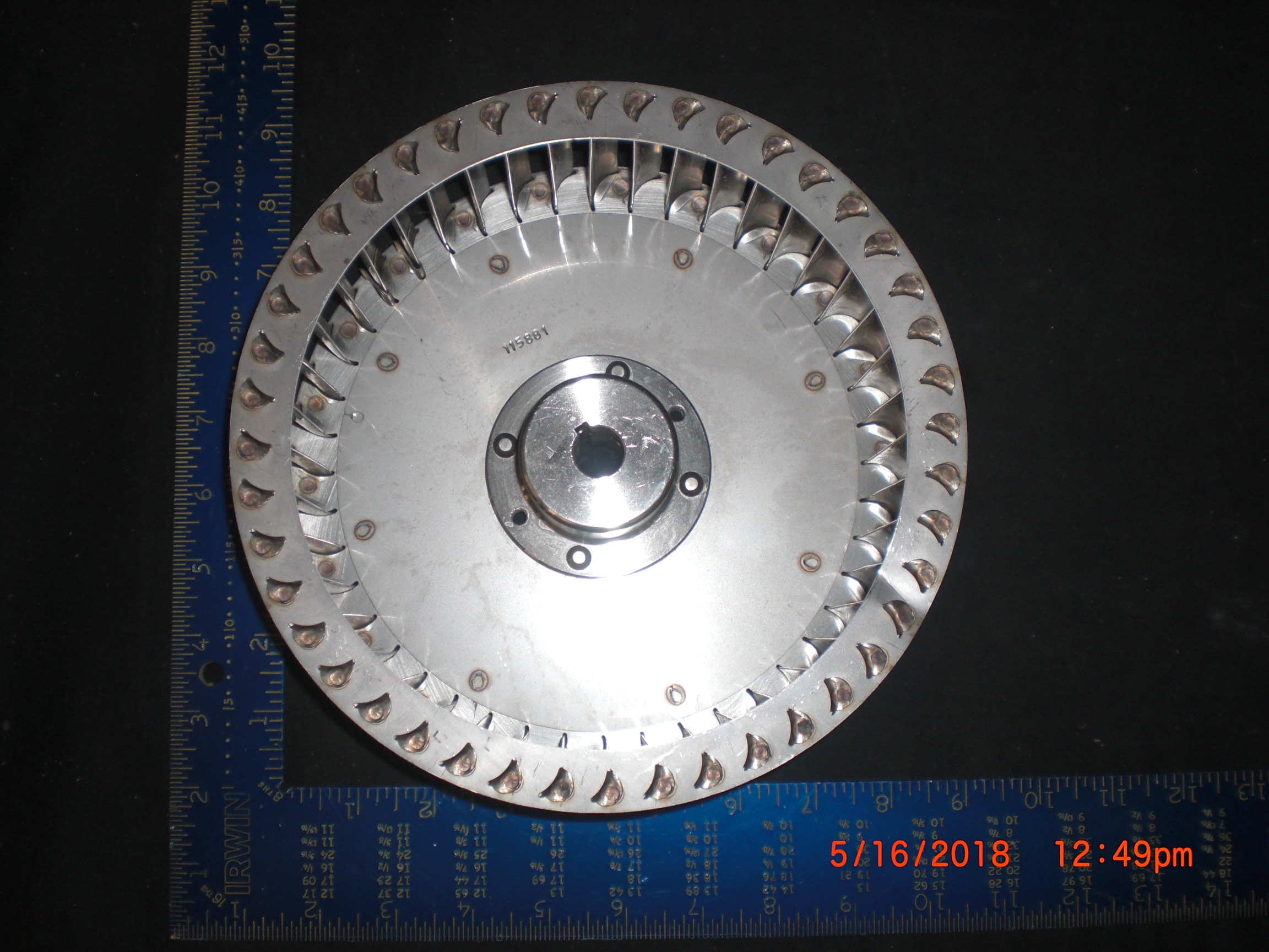Fan Field Controls 4F0837BD2L Blower Wheel SS 8.5 in Dia  3.124 w  5/8 shaft 115881