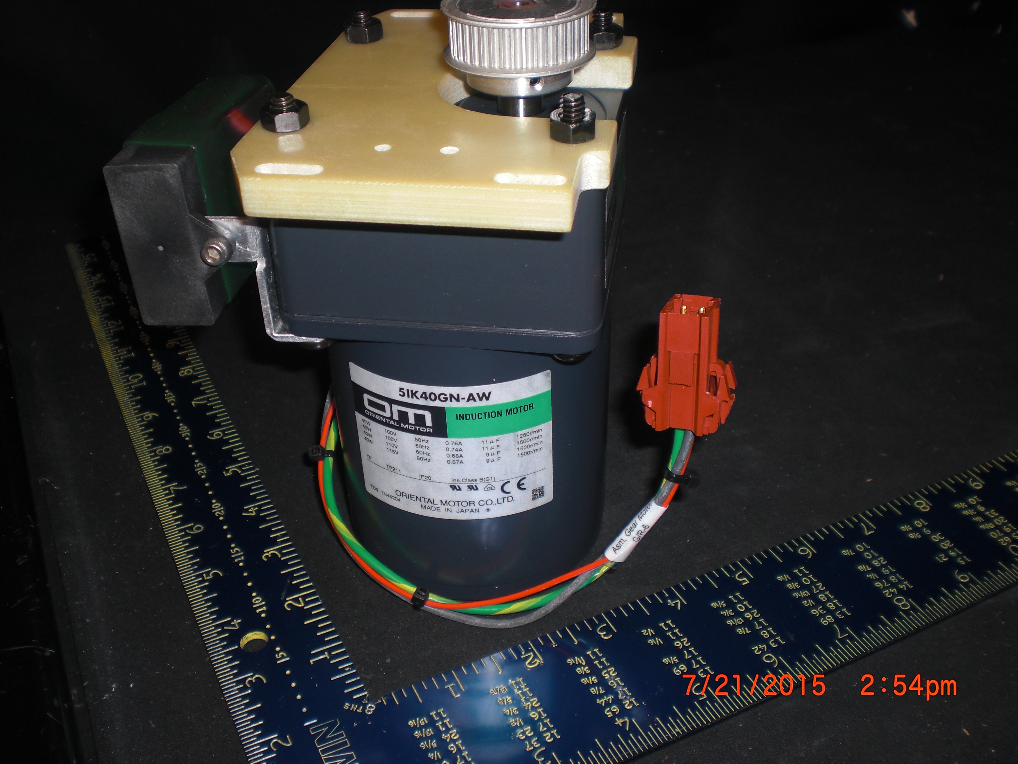Motor  Induction w/5GN6KA Gear Head  40W 100V ORIENTAL MOTOR 51K40GN-AW