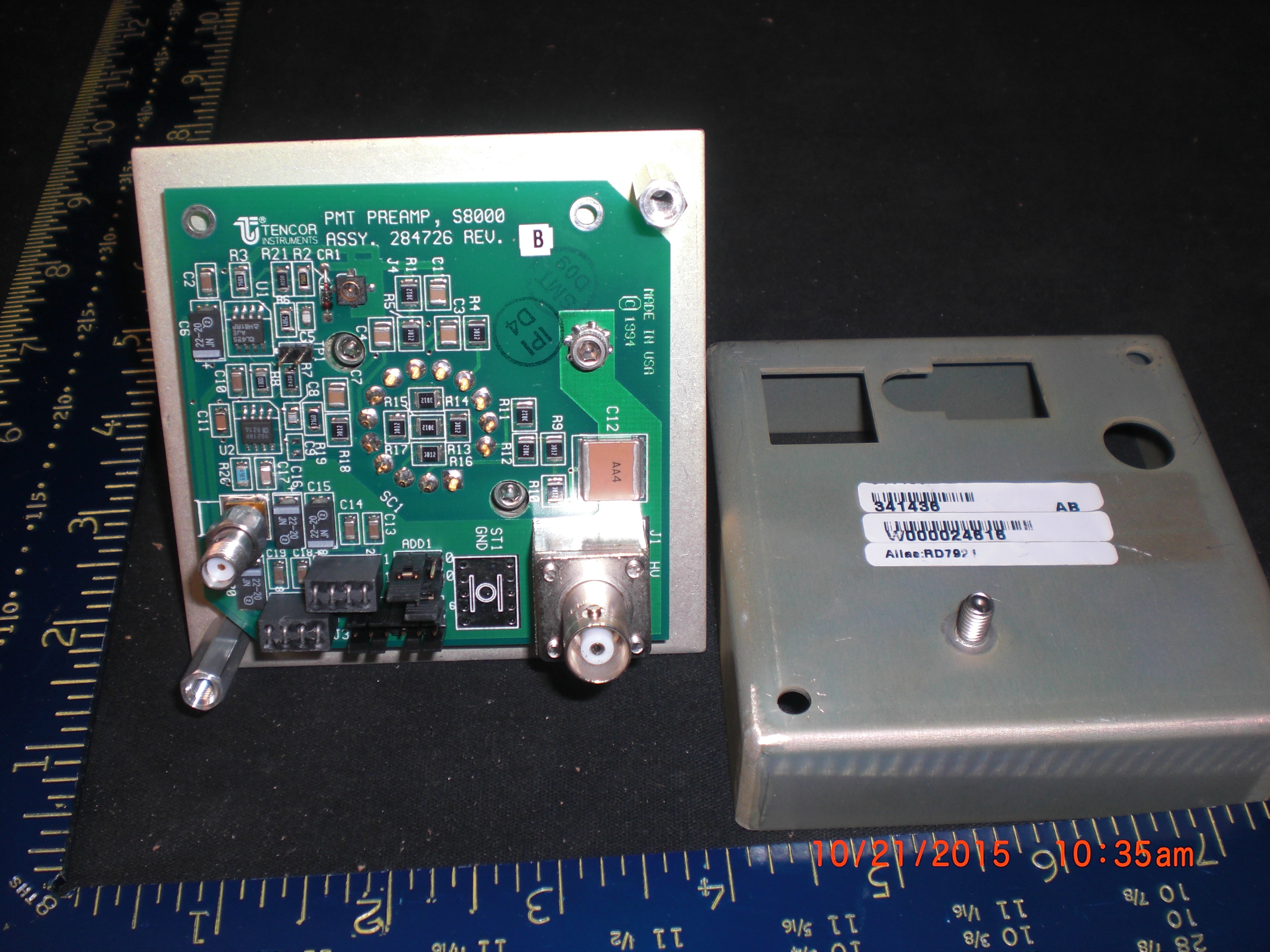 Amplifier KLA TENCOR 284726  PMT Preamp S8000 Assy, unit 341436