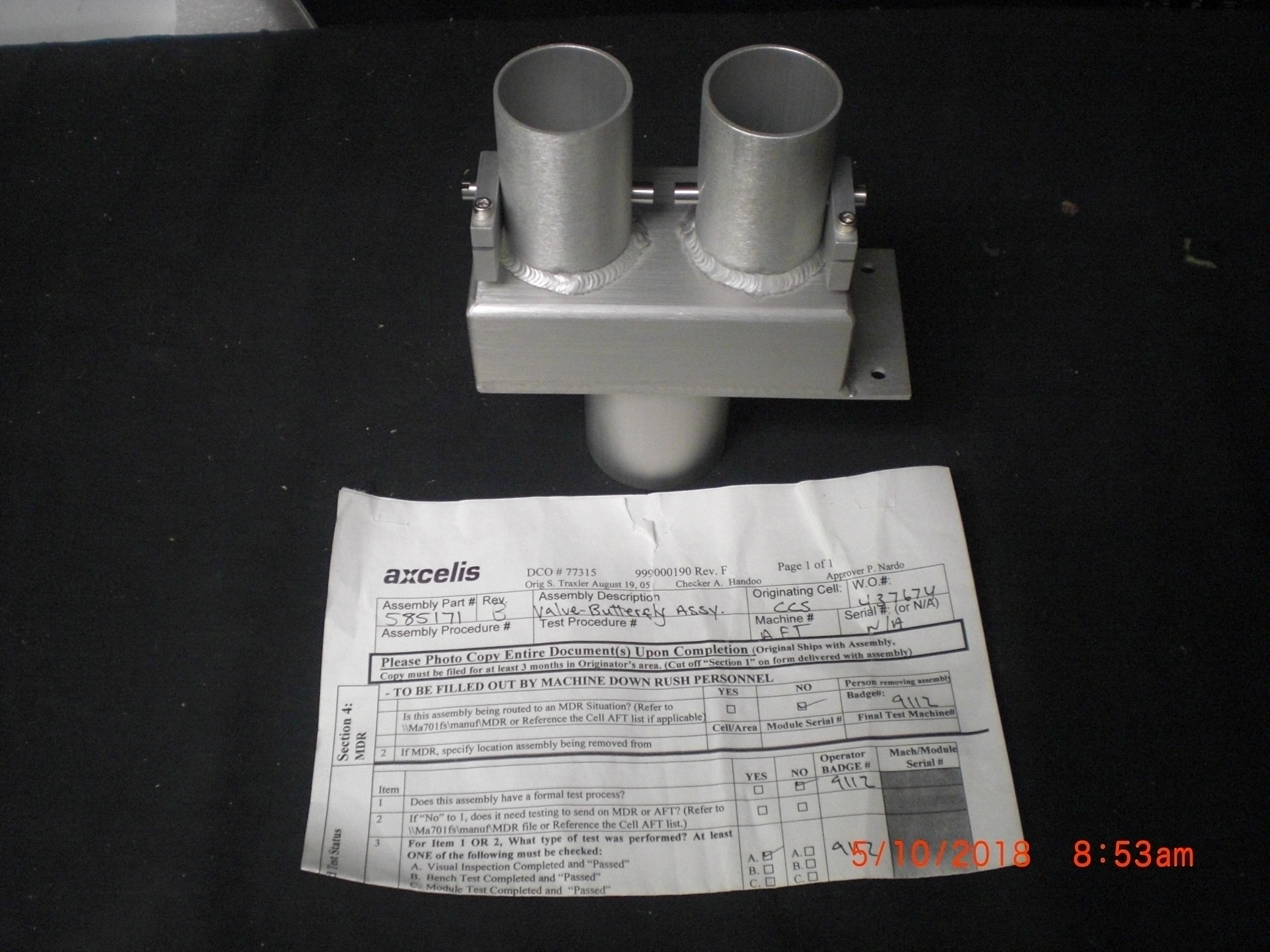 OEM Part AXCELIS 585171 AUXILIARY MODULE BUTTERFLY VALVE