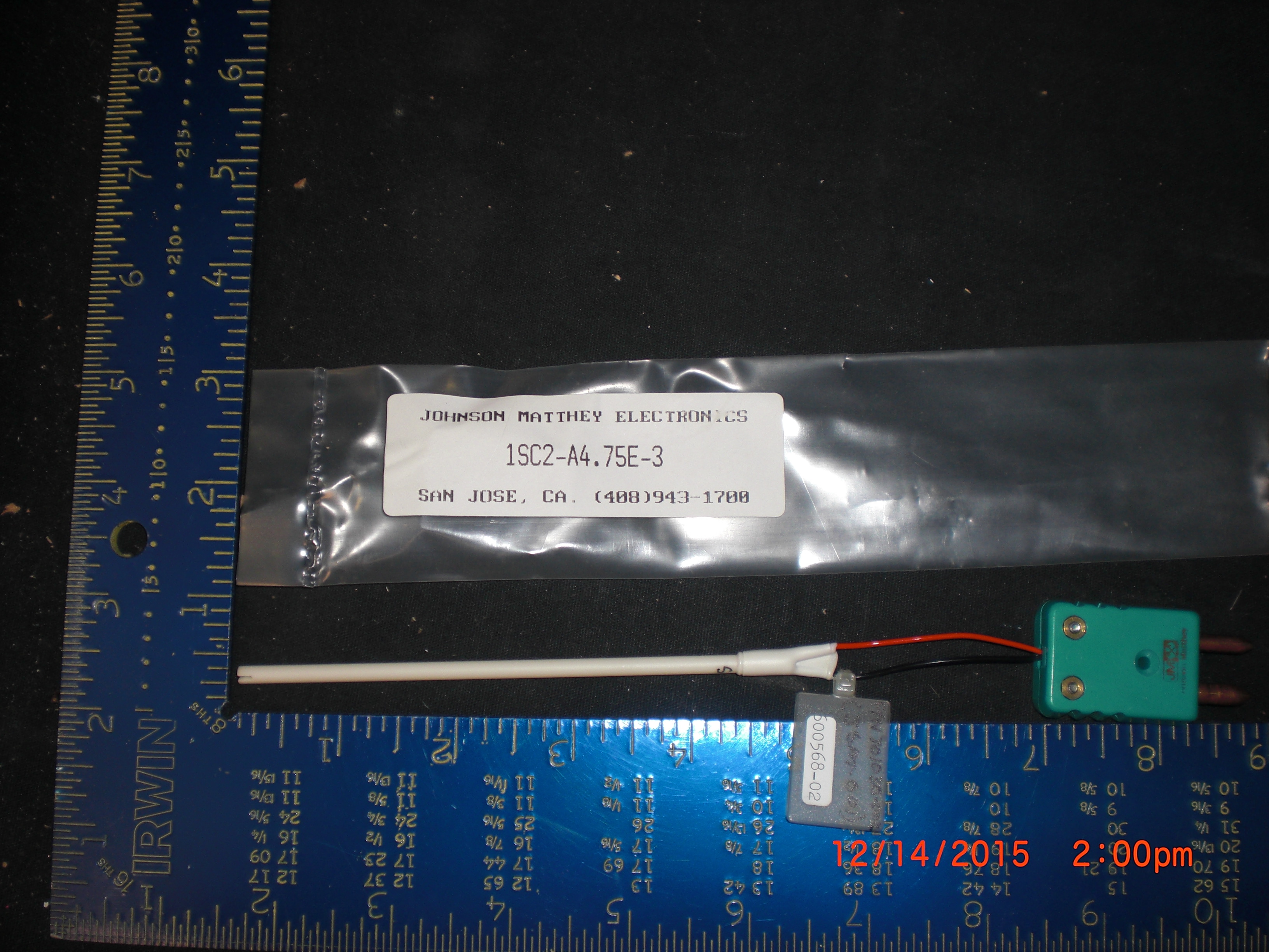 Thermo Couple (TC) Type S  High Temp JOHNSON MATTHEY 1SC2-A4.75E.3 SVG THERMCO 600568-02 