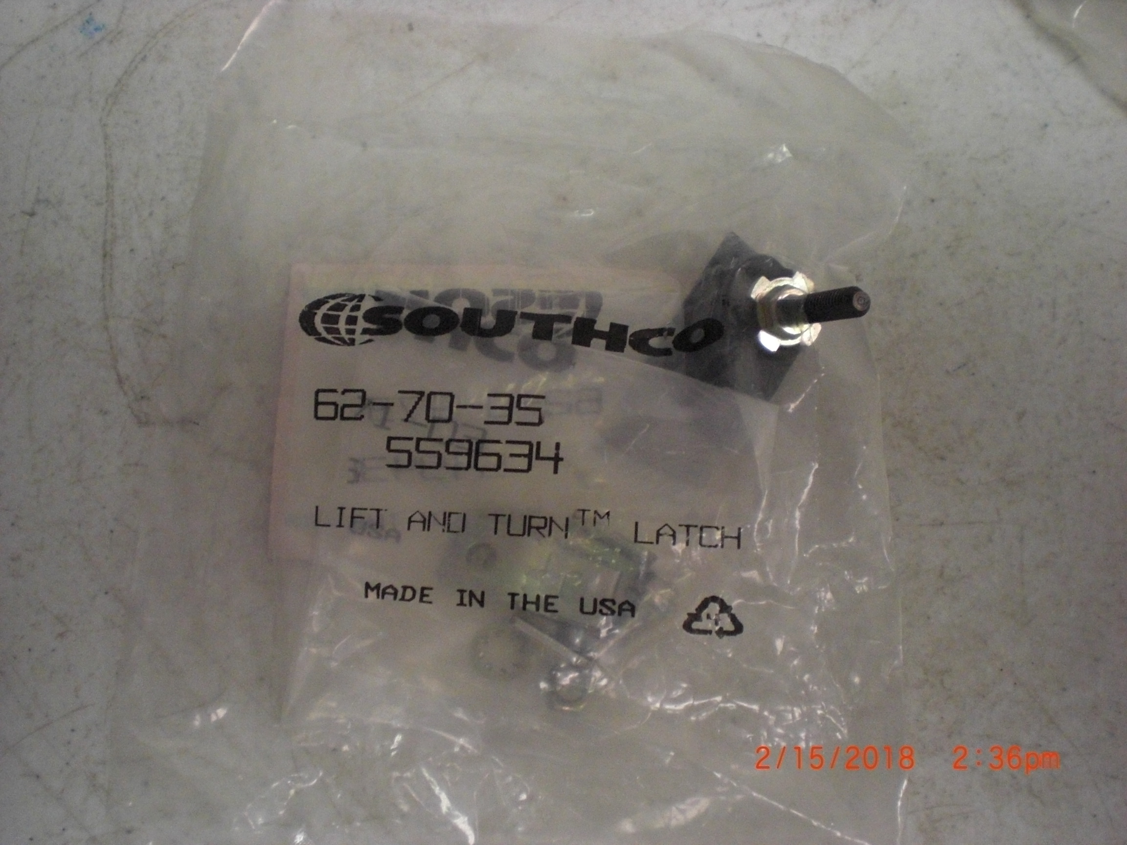 Hardware SOUTHCO 62-70-35 LATCH,1/4 TURN/FLUSH