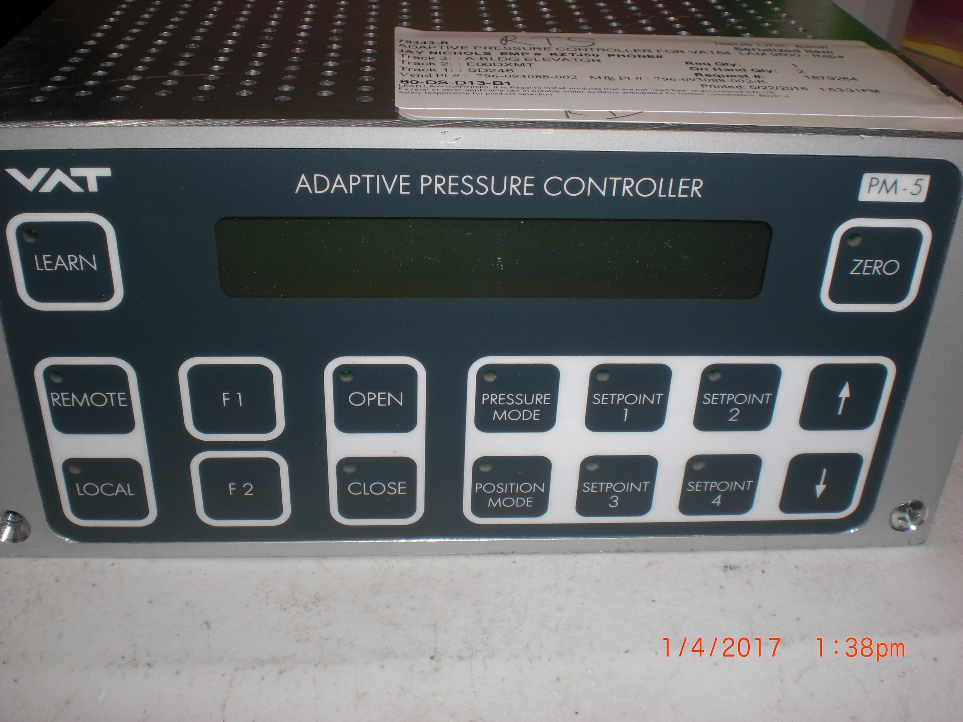 Valve VAT 641PM-36-1004/21496 Adaptive Pressure controller PM-5 UNTESTED  
