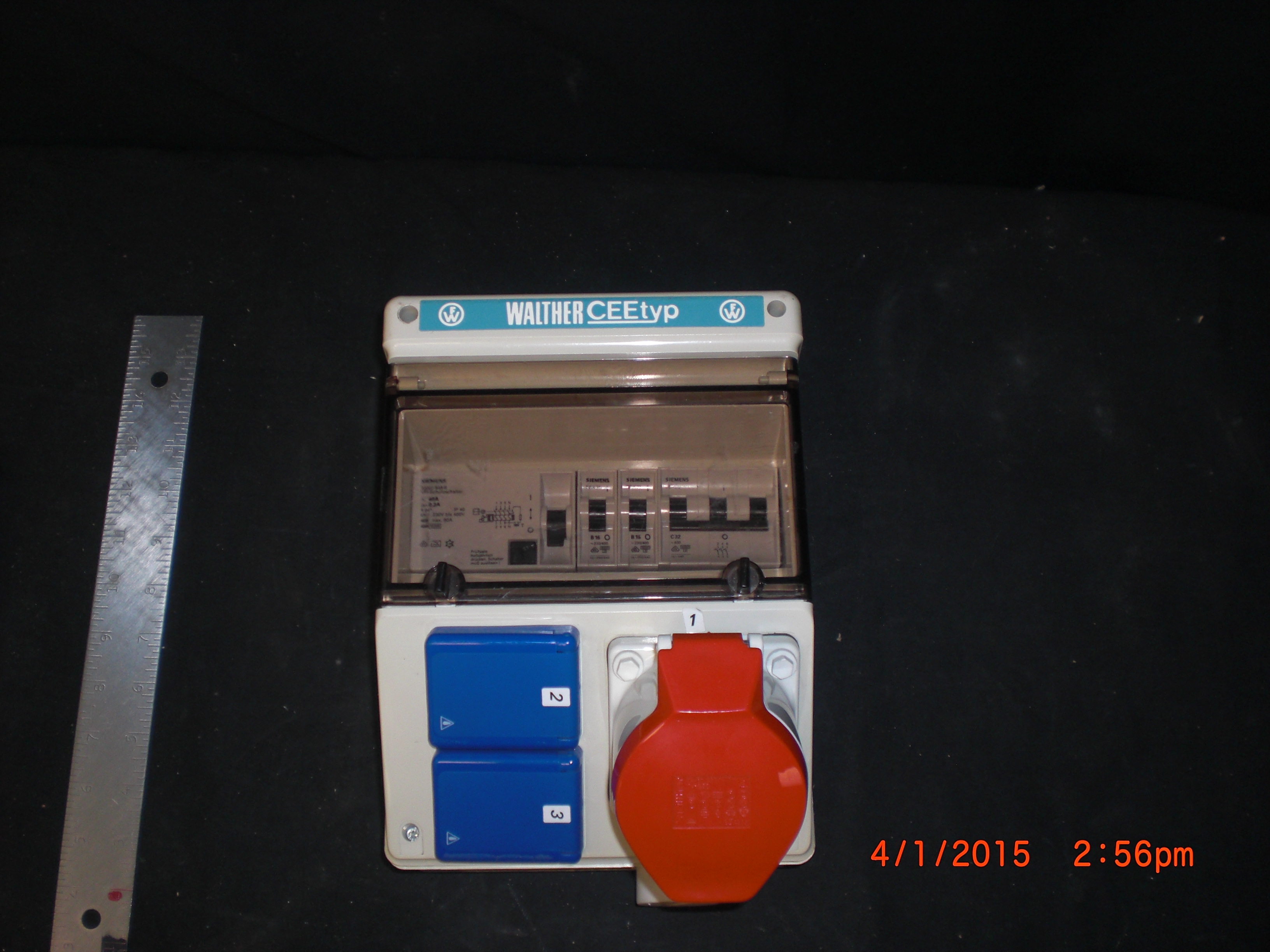 Electrical panel  230-400VAC with GFI WALTHER 6921AQ CEE