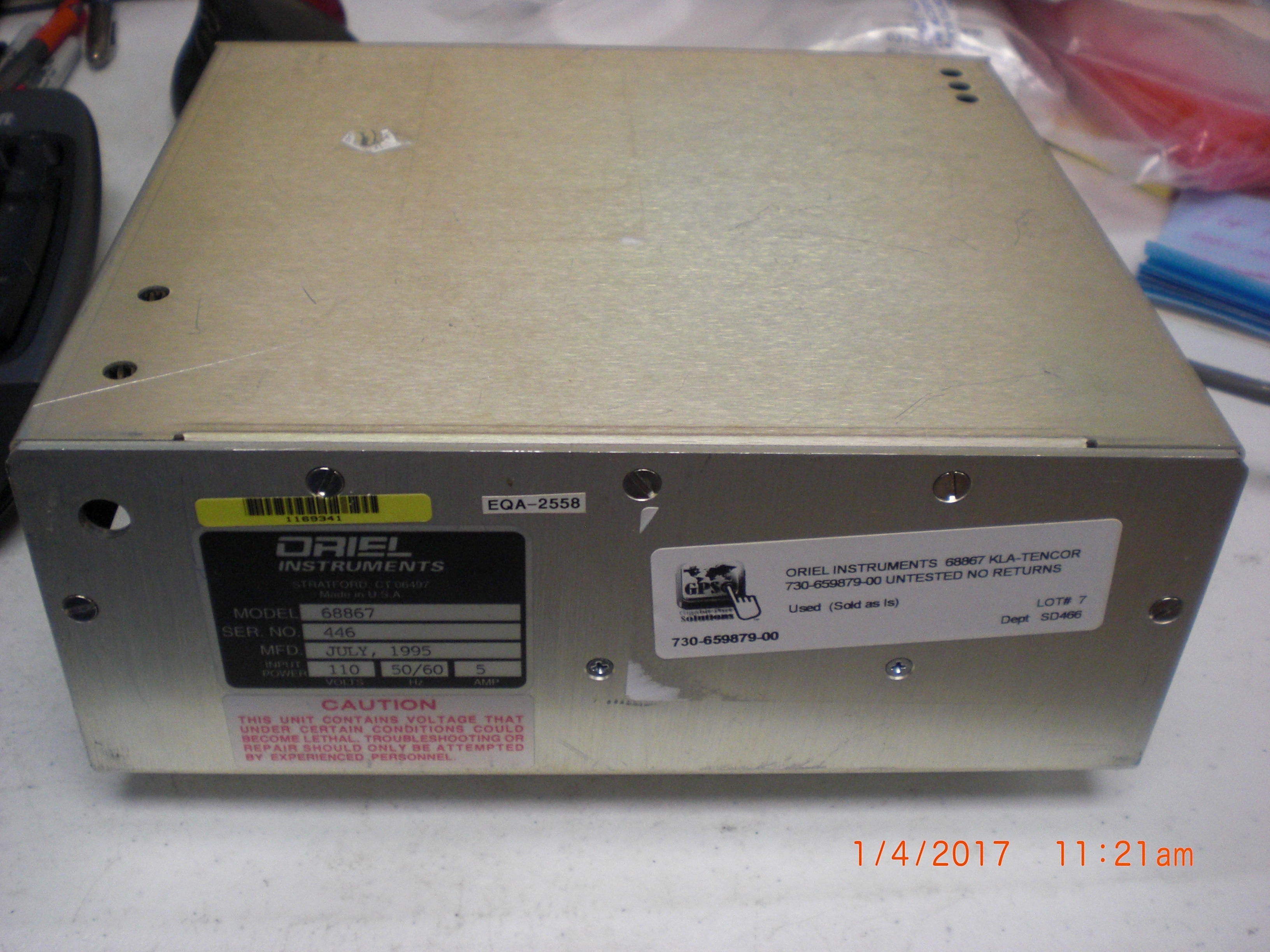 Power Supply  KLA-TENCOR 730-659879-00 2132 ORIEL INSTRUMENTS  68867 Untested 