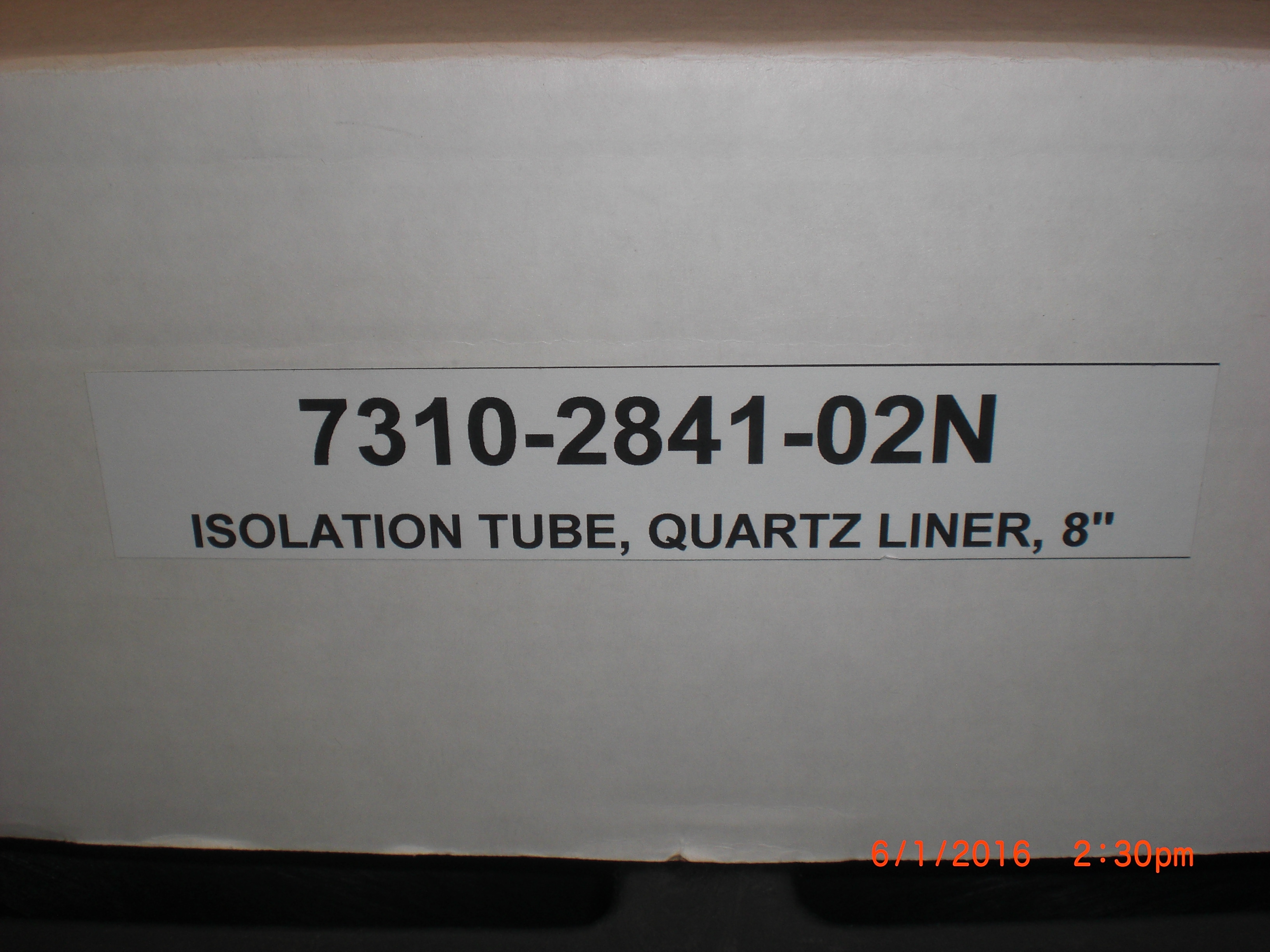 OEM Part AG ASSOCIATES 7310-2841-02N Isolation Tube Quartz Liner 8in 200mm 