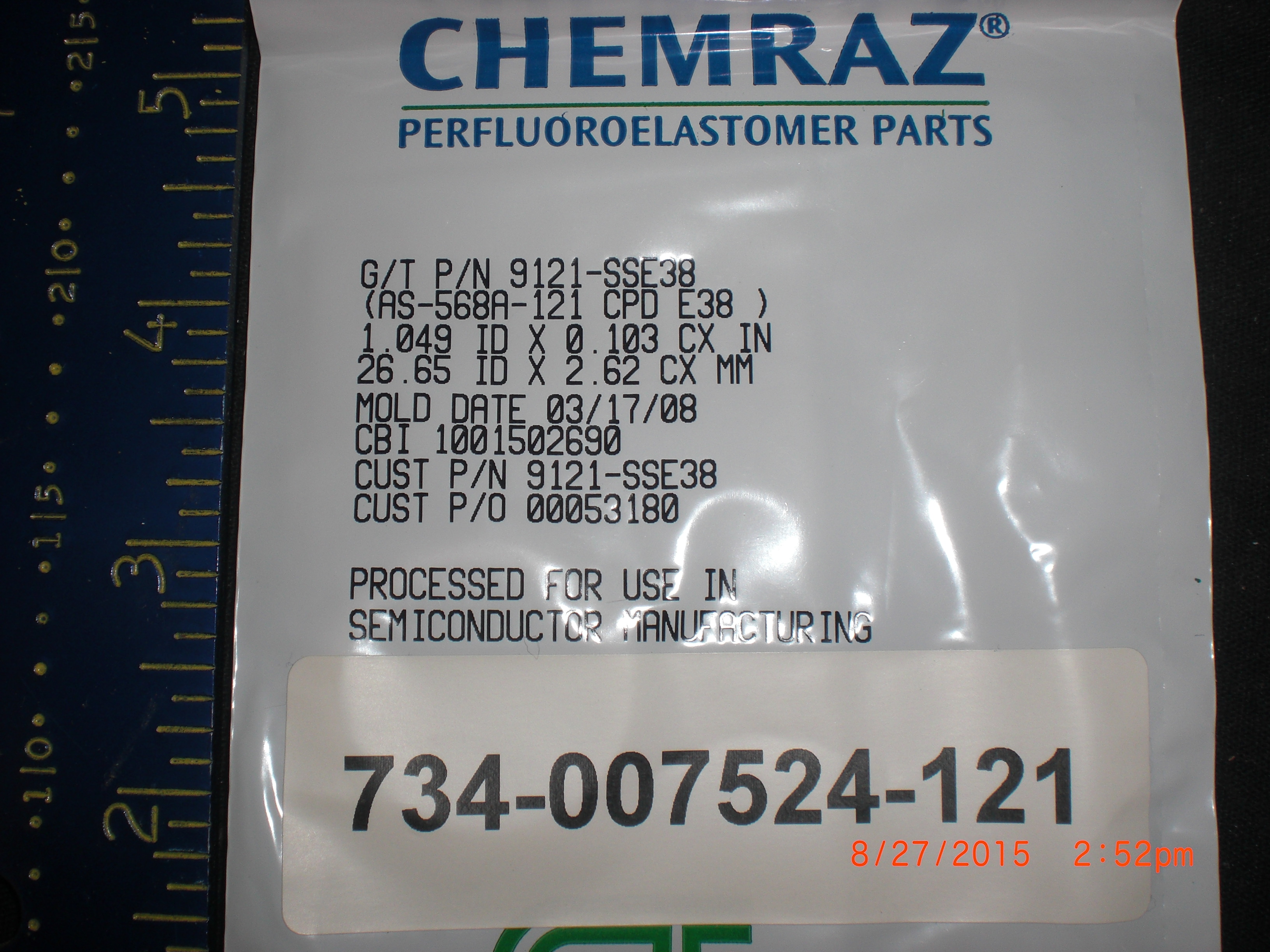 O-Ring  Chemraz PKG 2 GREEN TWEED 921-SSE38 (LAM) 734-007524-121 