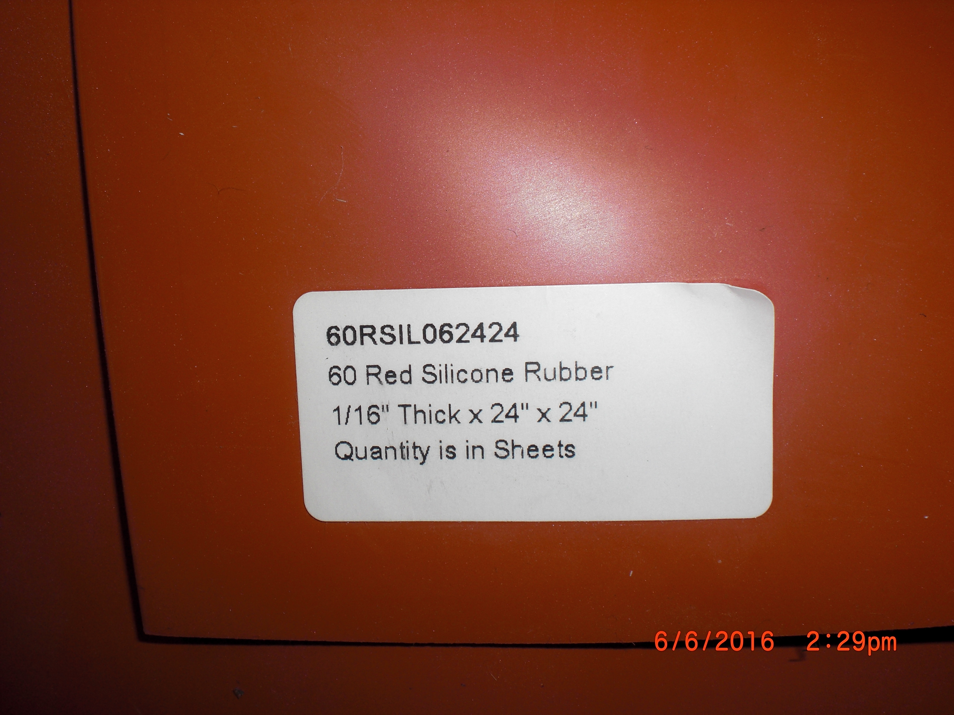 Gasket GPS 8525T42 High Temp Red Silicone 24 x 24 x1/16 in sheet -103 F to 450 F