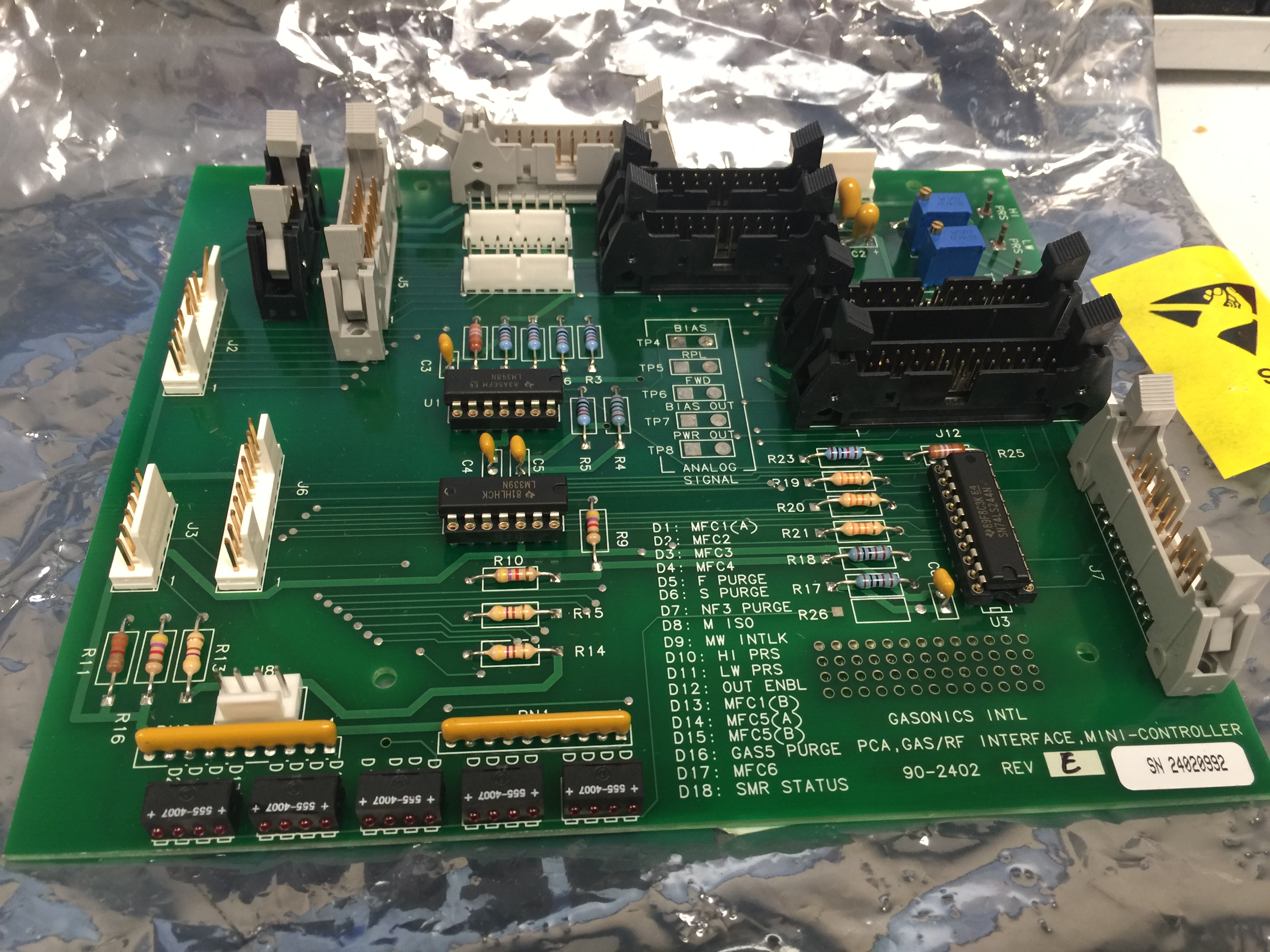 PCB GASONICS 90-2402 SPR GASBOX RF INTERFACE MINI CONTROLLER PCB REV E