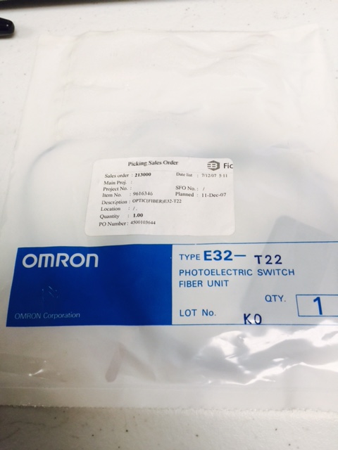 Fiber Optics OMRON 9616346 OPTICAL FIBER E32-T22 FICO PHOTOELECTRIC SWITCH