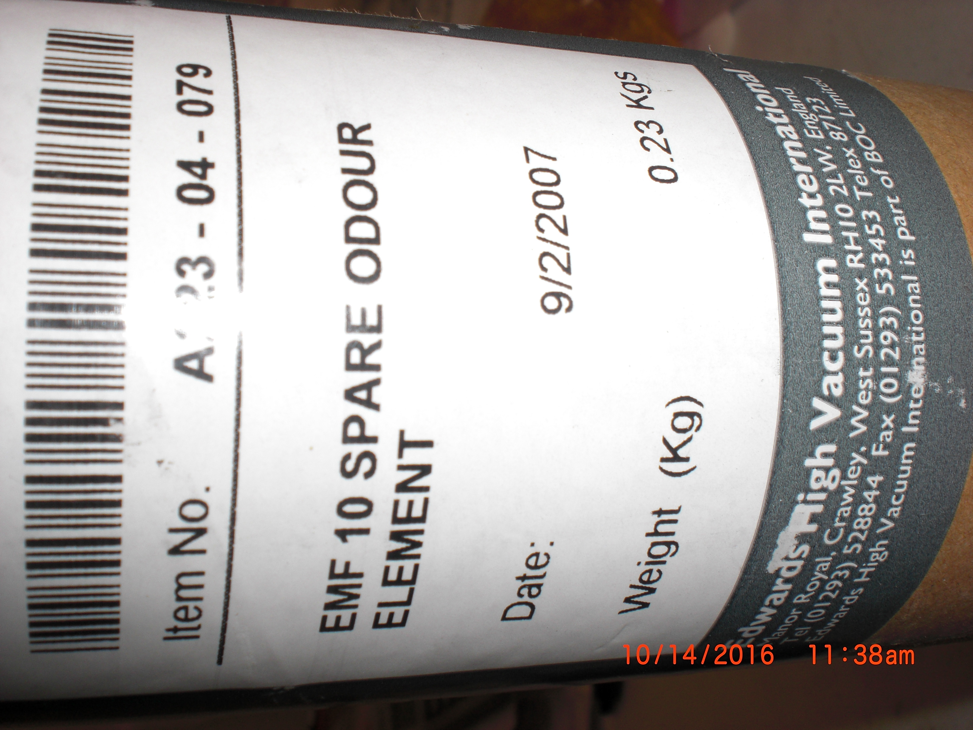 Filter  Edwards A223-04-079 EMF 10 spare odour element