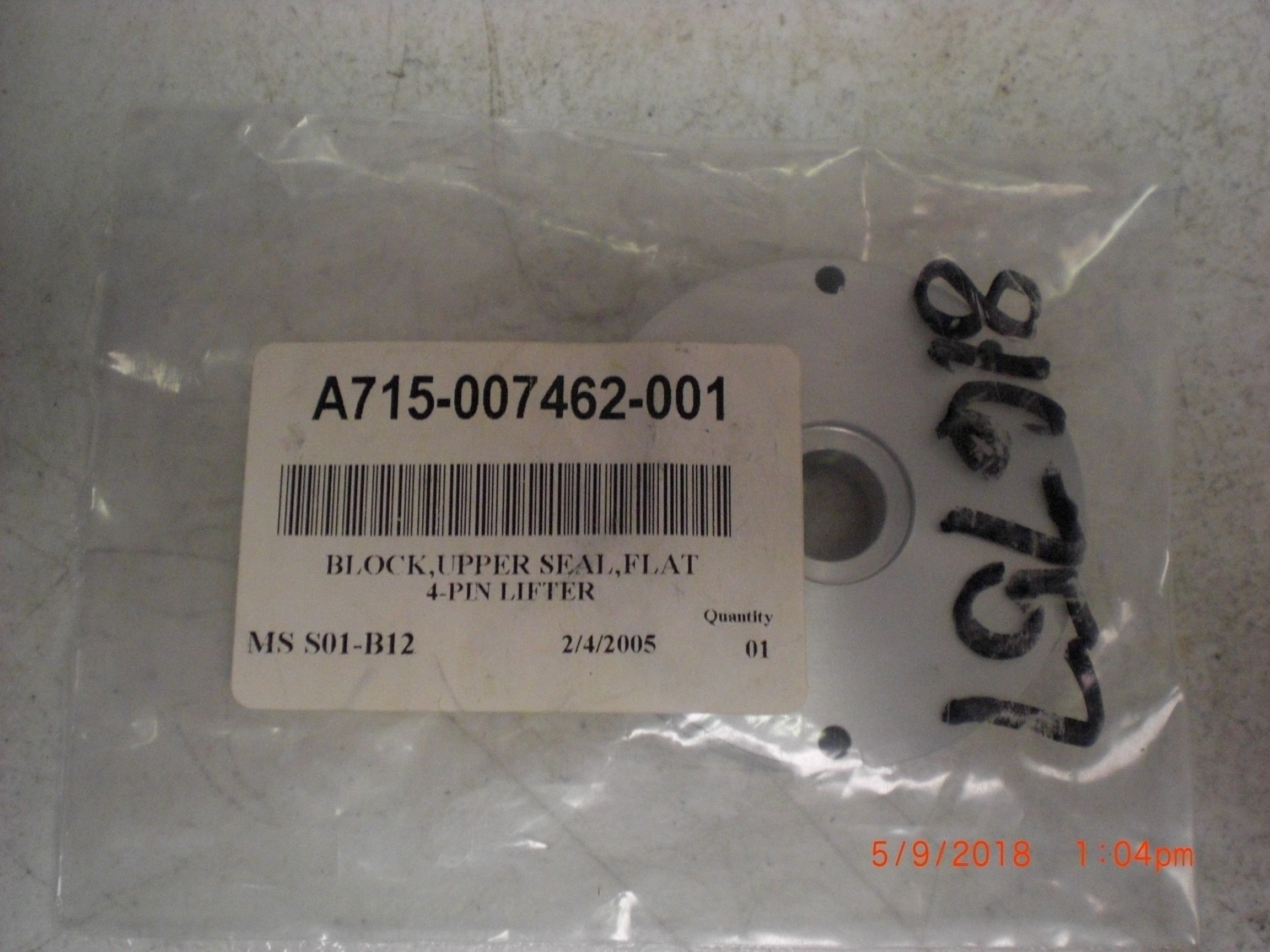 OEM Part LAM Reasearch (LAM) A715-007462-001 block upper seal flat 4 pin lifter