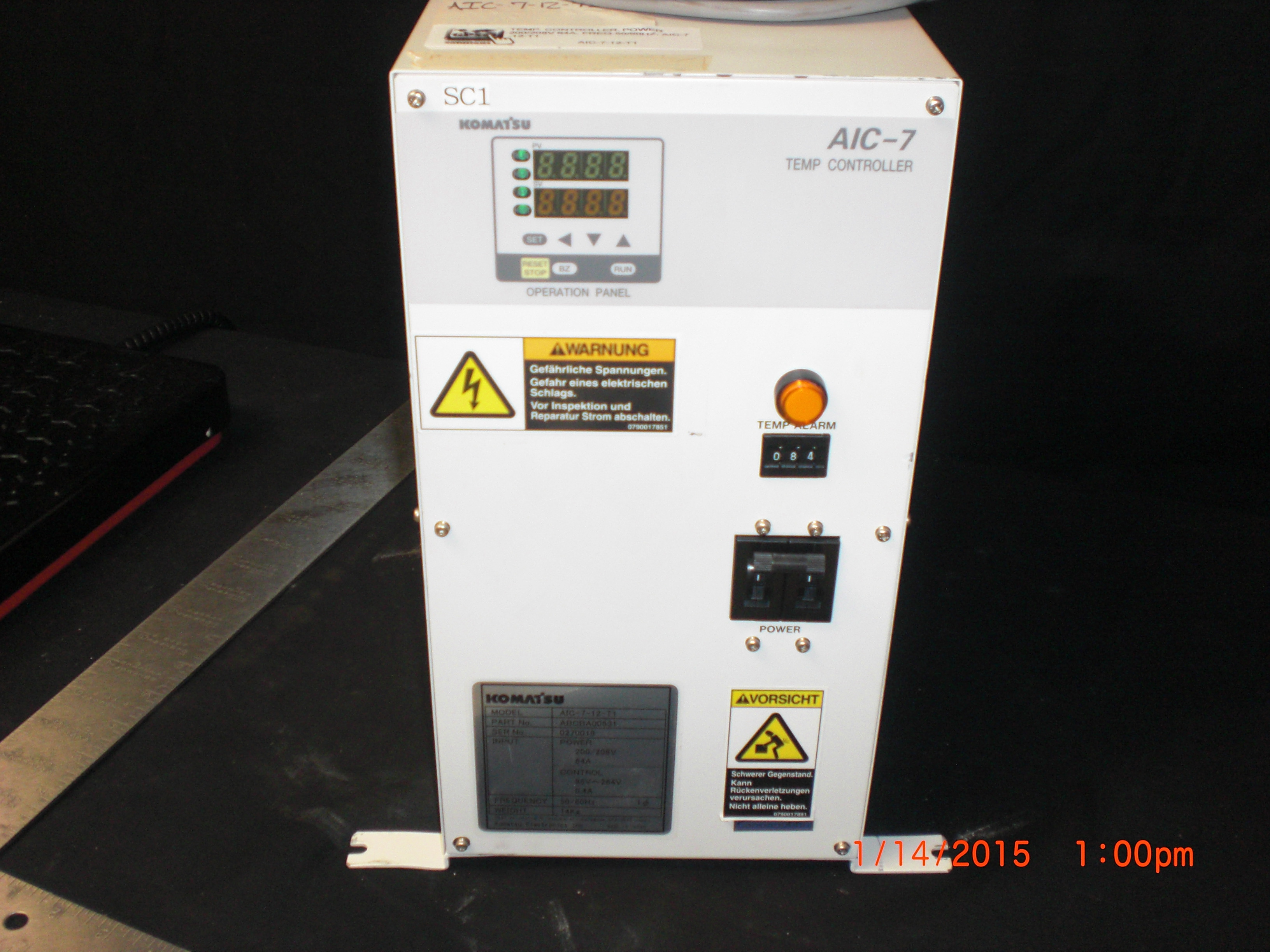 Controller TEMPERATURE KOMATSU AIC-7-12-T1 200/208V 64A, DNS or TEL 