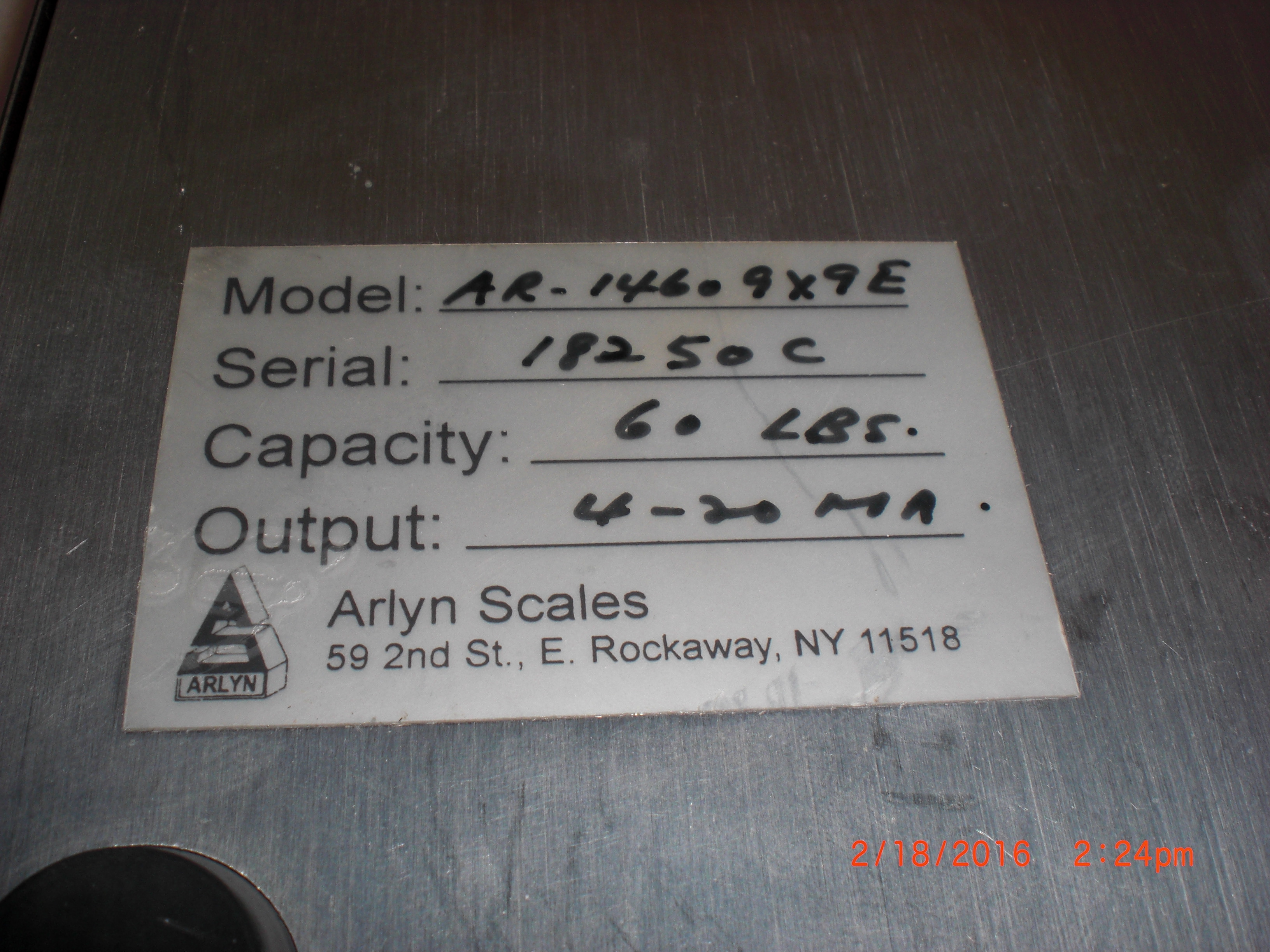 Scale ARLYN SCALES AR-14609X9E  60lb 9x9in SS 4-20Ma low profile