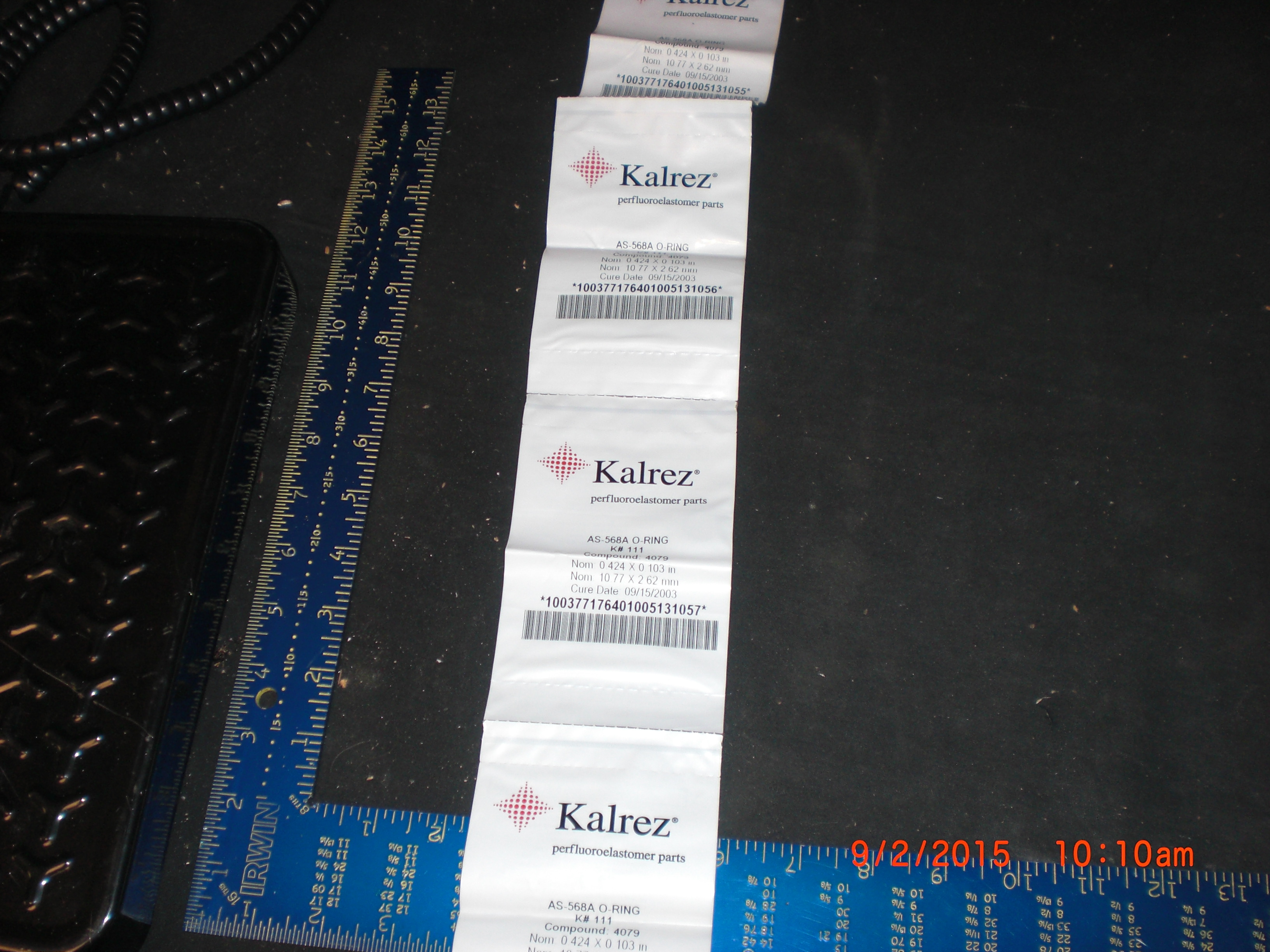 O-Ring  DU PONT AS-568A K111 Kalrez PKG 4 0.424 X 0.103 in 