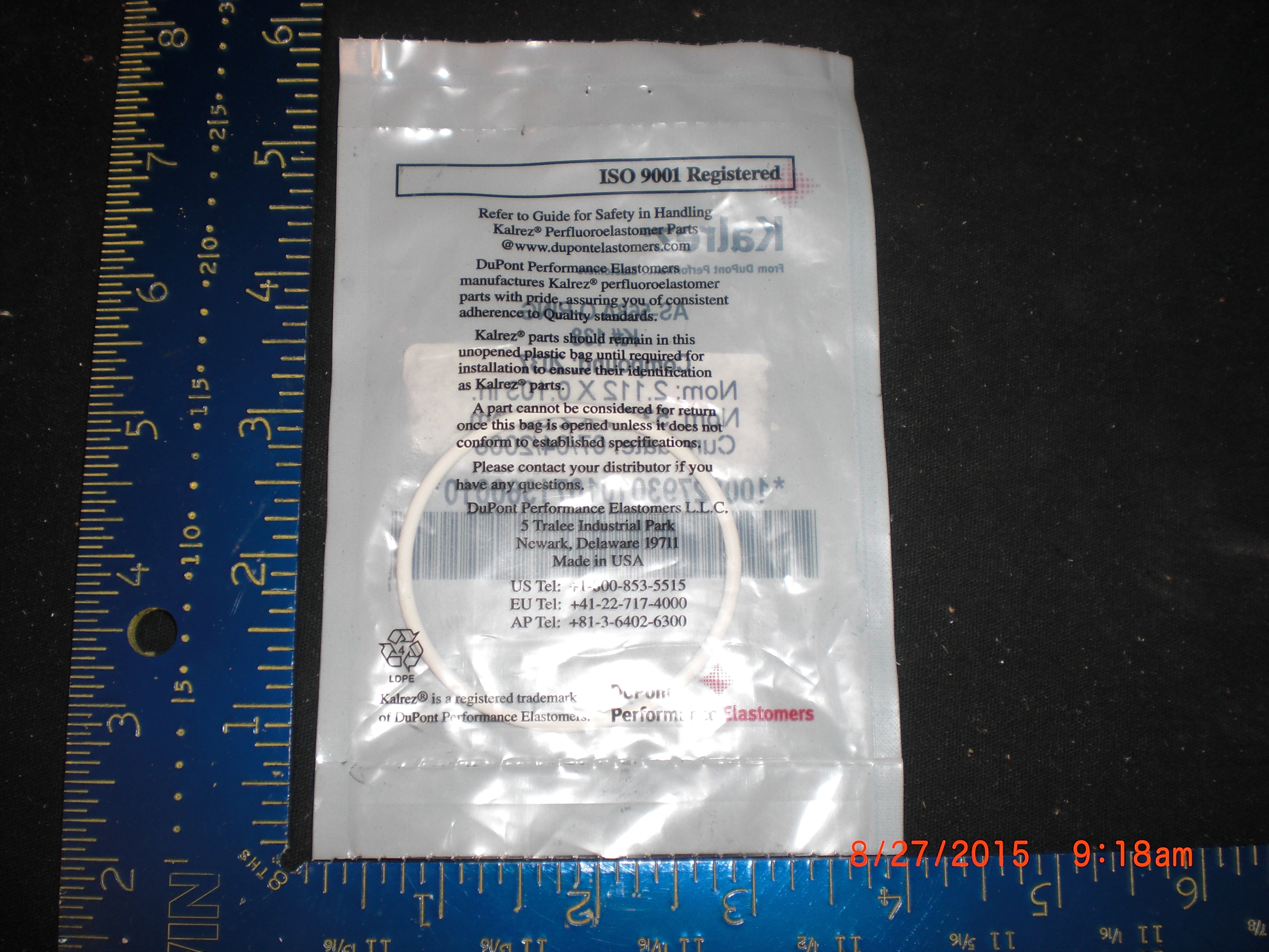O-Ring  DU PONT AS-568A K138 Kalrez  2.112x0.103 in 