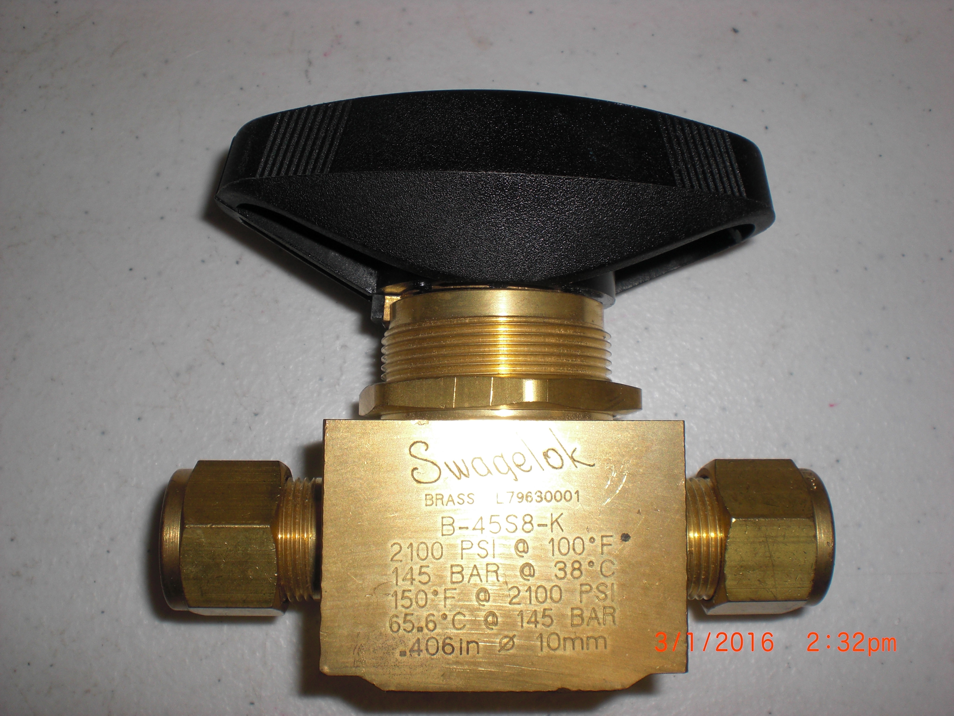 Valve Swagelok B45S8K Ball valve Brass1/2T eBay