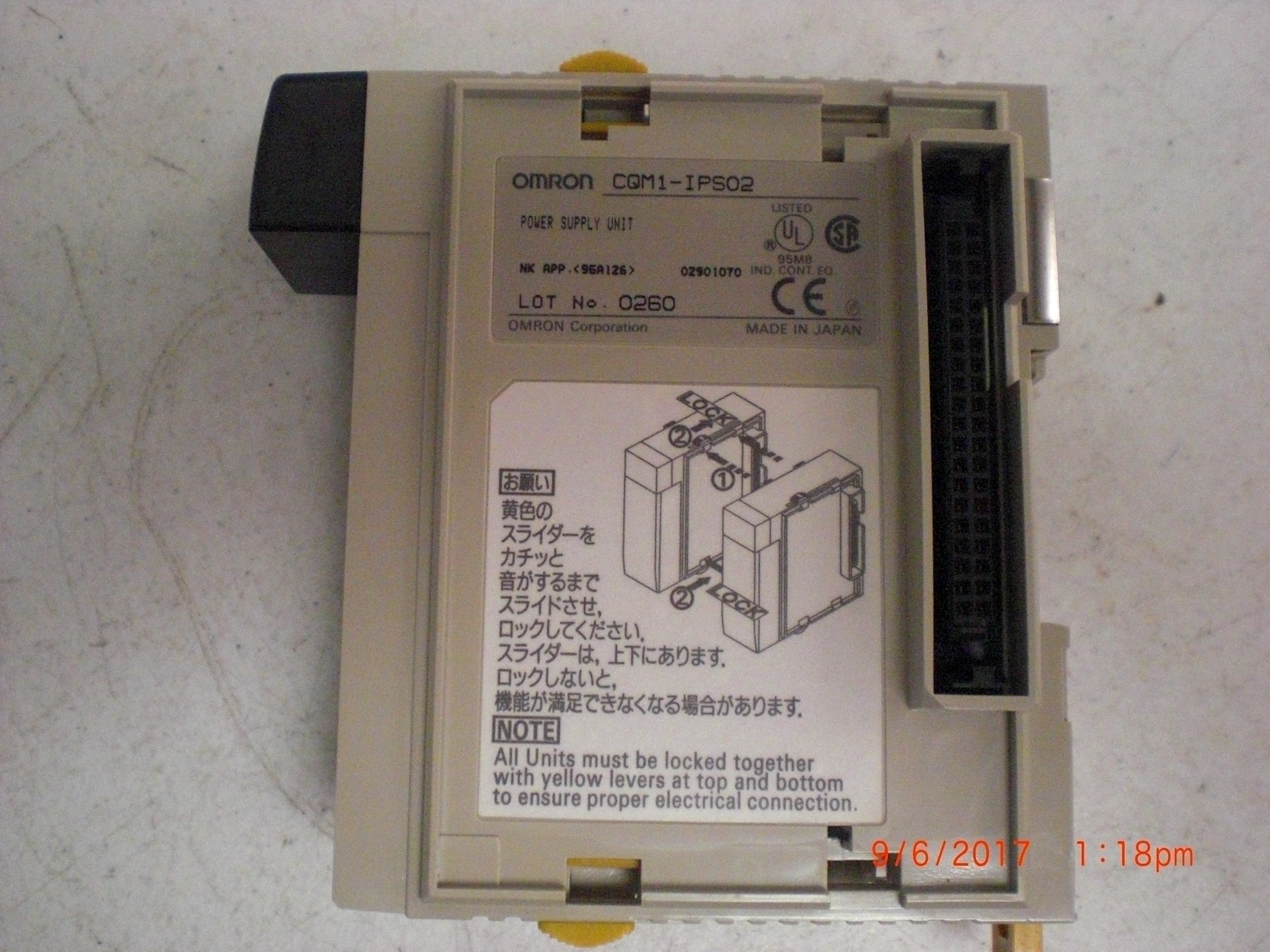 PLC OMRON CQM1-IPS02 Power Supply Unit SYSACK CQM1 Harvested unused system