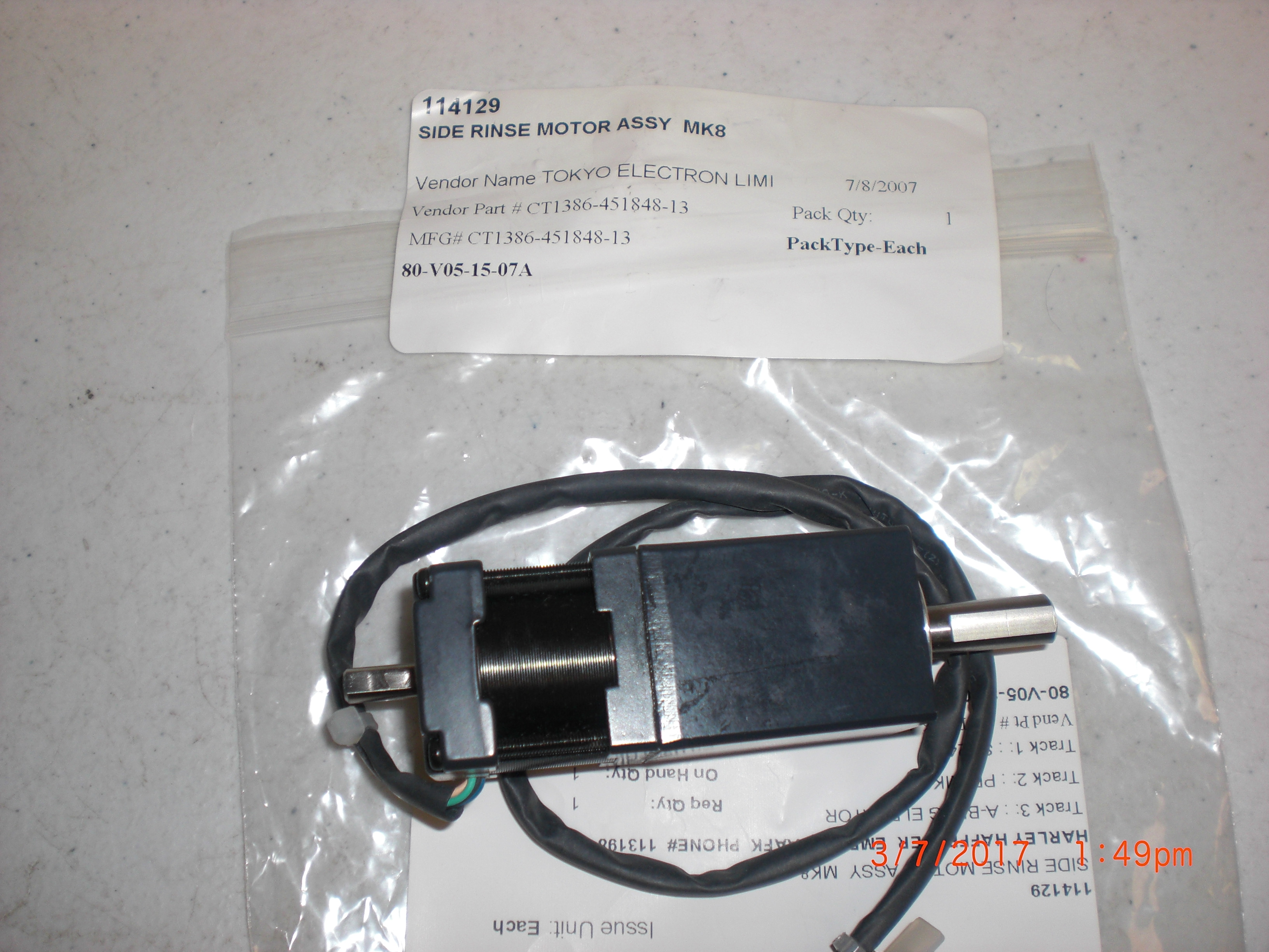 Motor  VEXTA PMM33BH-HG100 TOKYO ELECTRON (TEL) CT1386451848-13 Motor Rinse MK8