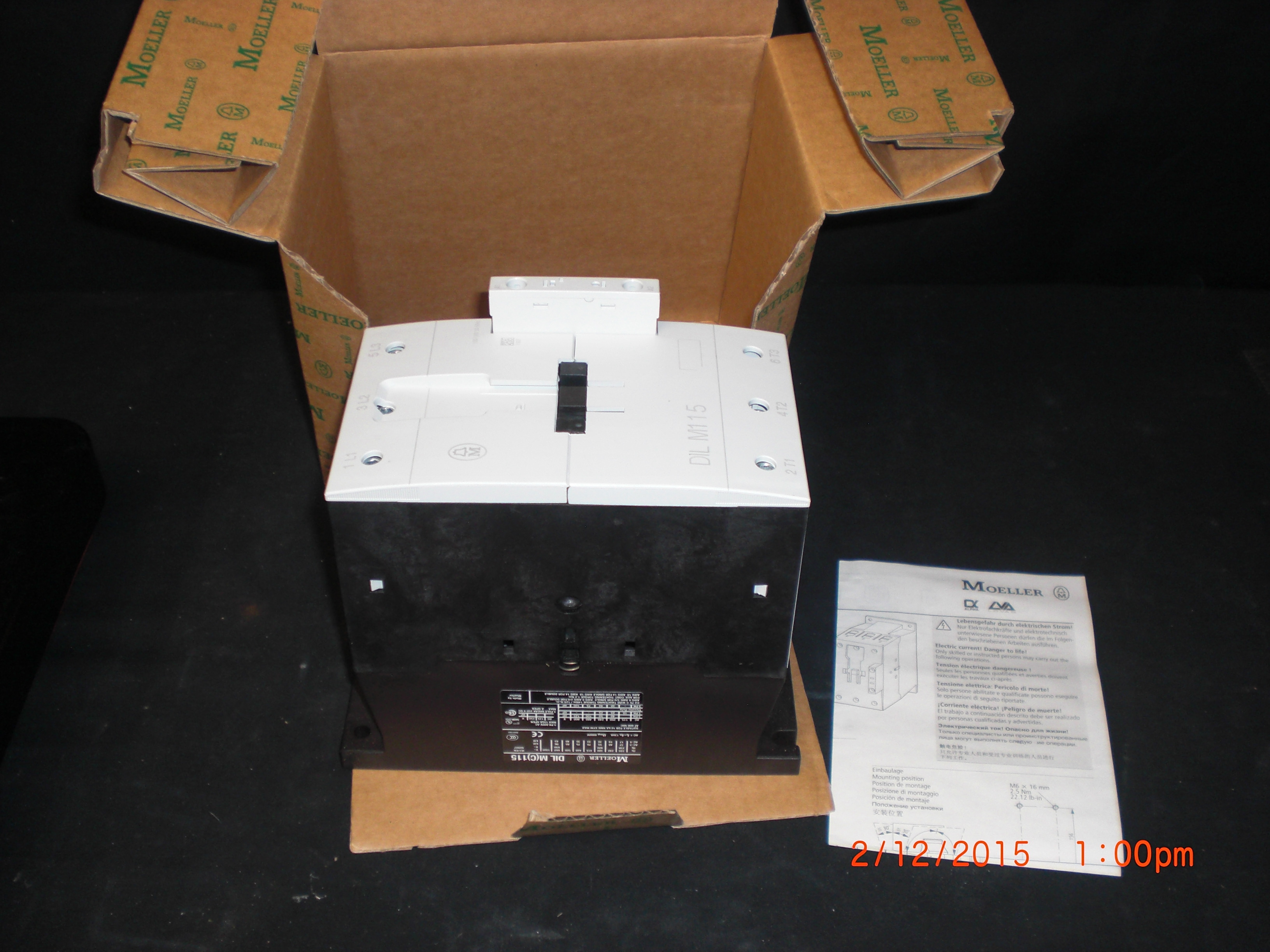 Electrical MOELLER DILM115-RAC120 Contactor 3PH 600VAC 155A max  100-120VAC latching