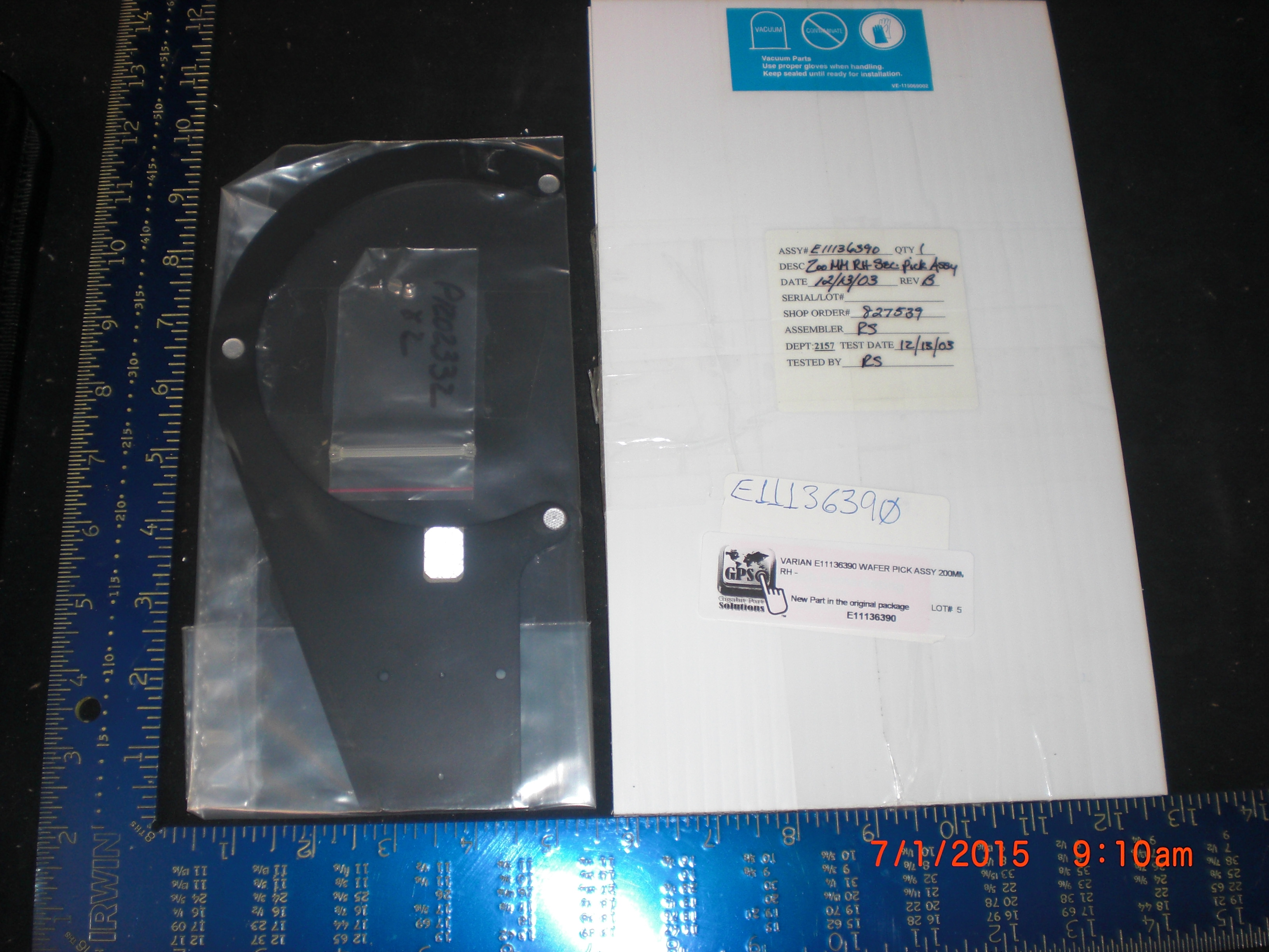 OEM Part VARIAN E11136390 Wafer PICK Assy 200mm RH - 