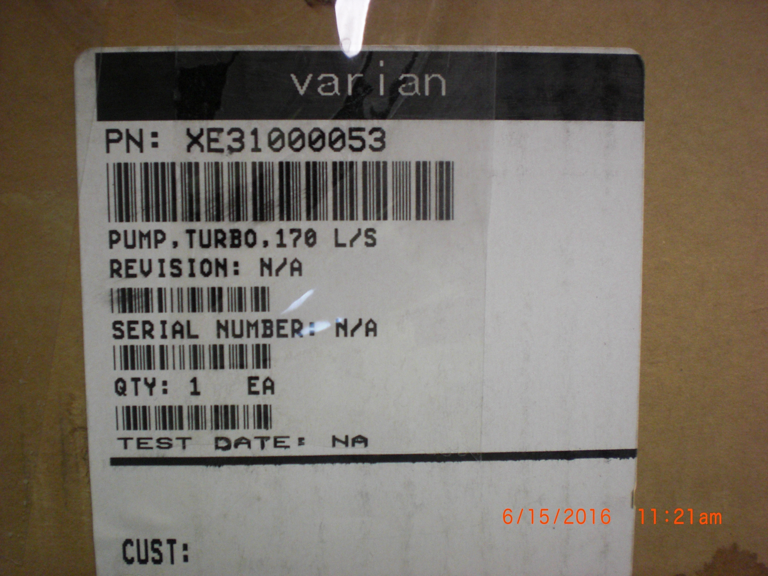 Pump PFEIFFER TPH 170 VARIAN E31000053 Turbo molecular Pump 