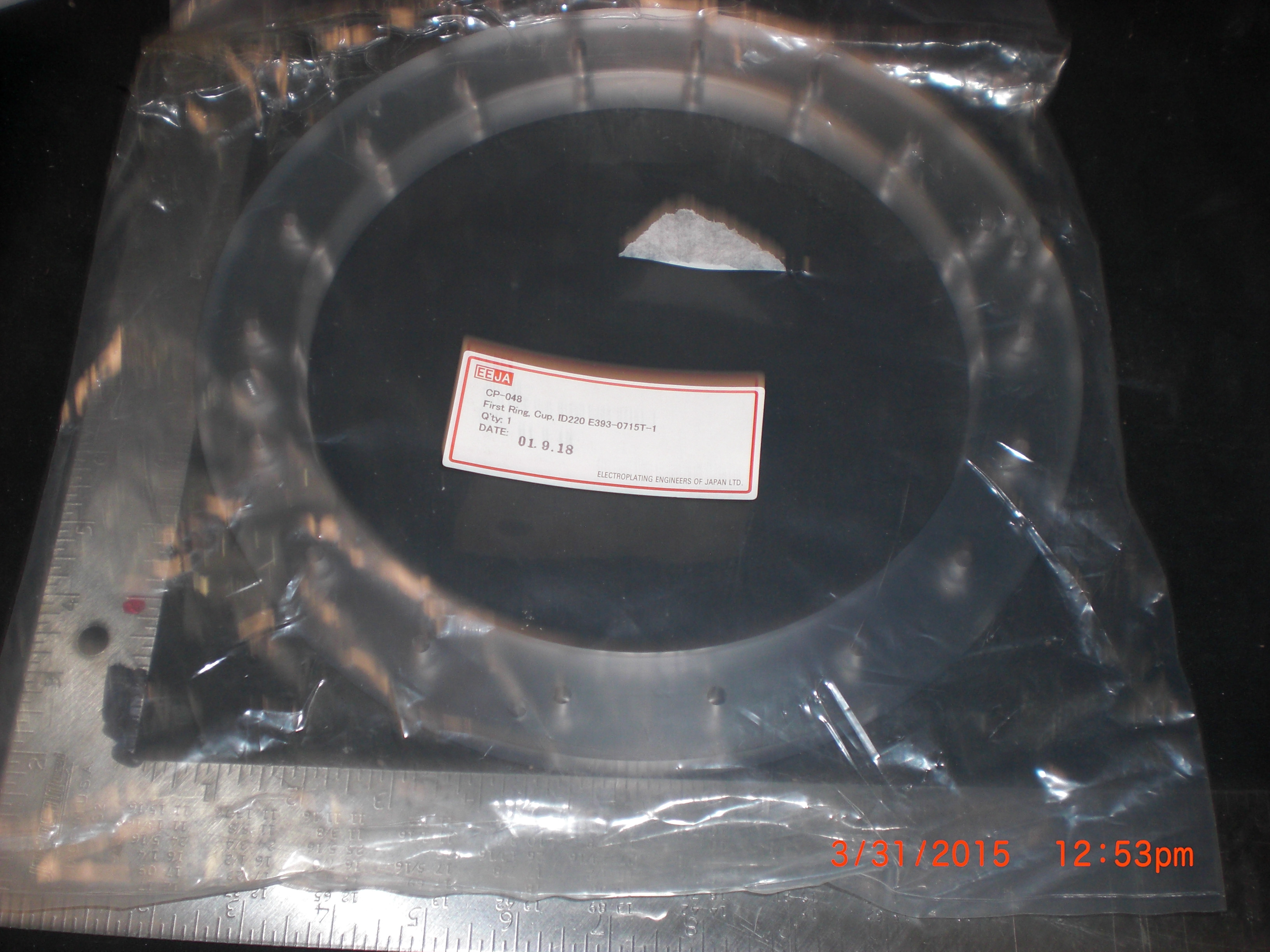 OEM Part EEJA CP-048 TOKYO ELECTRON (TEL) E393-0715T-1 First Ring Cup 