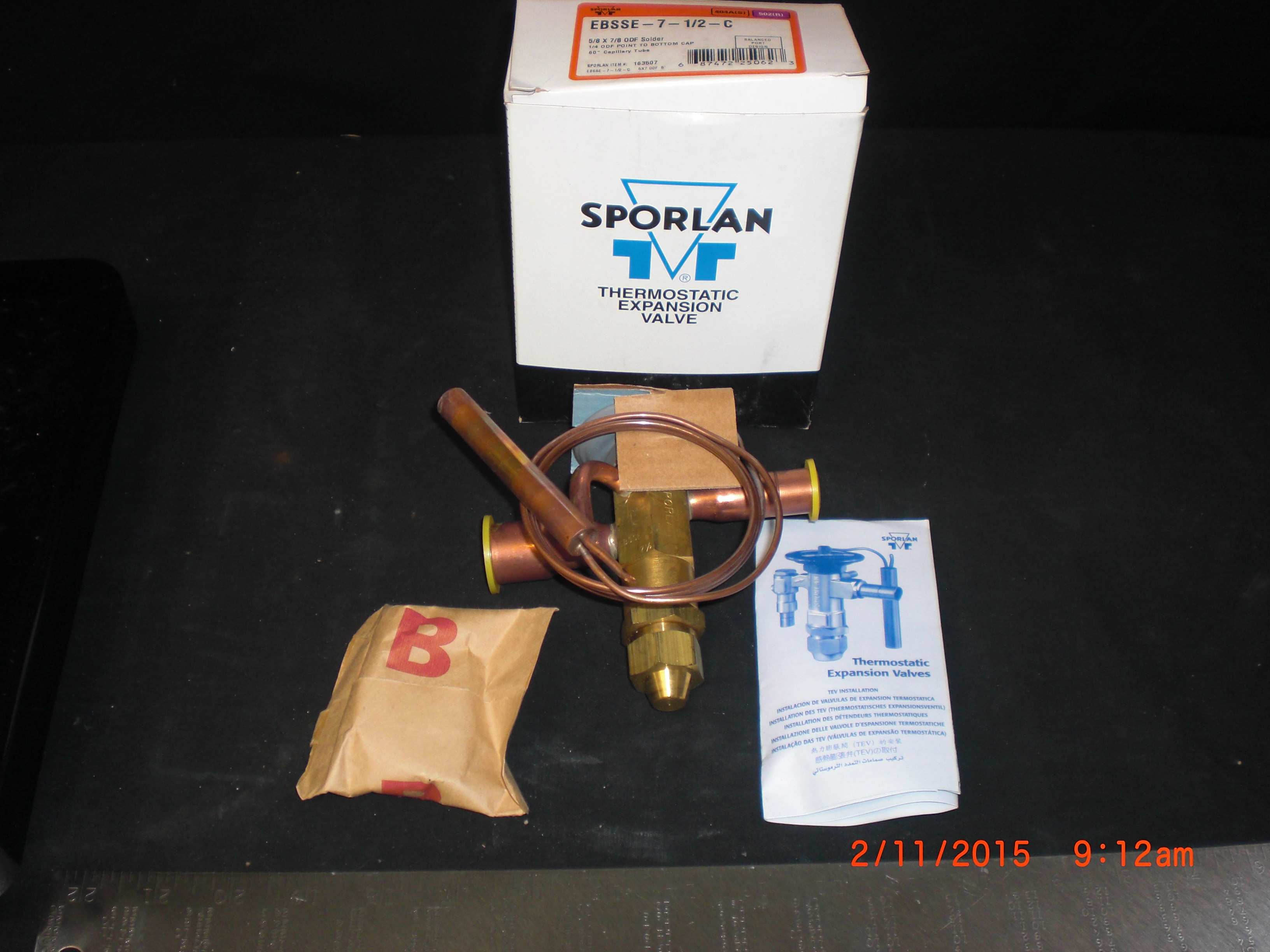 OEM Part SPORLAN EBSSE-7-1-2-C Thermostatic Expansion Valve (NEW)
