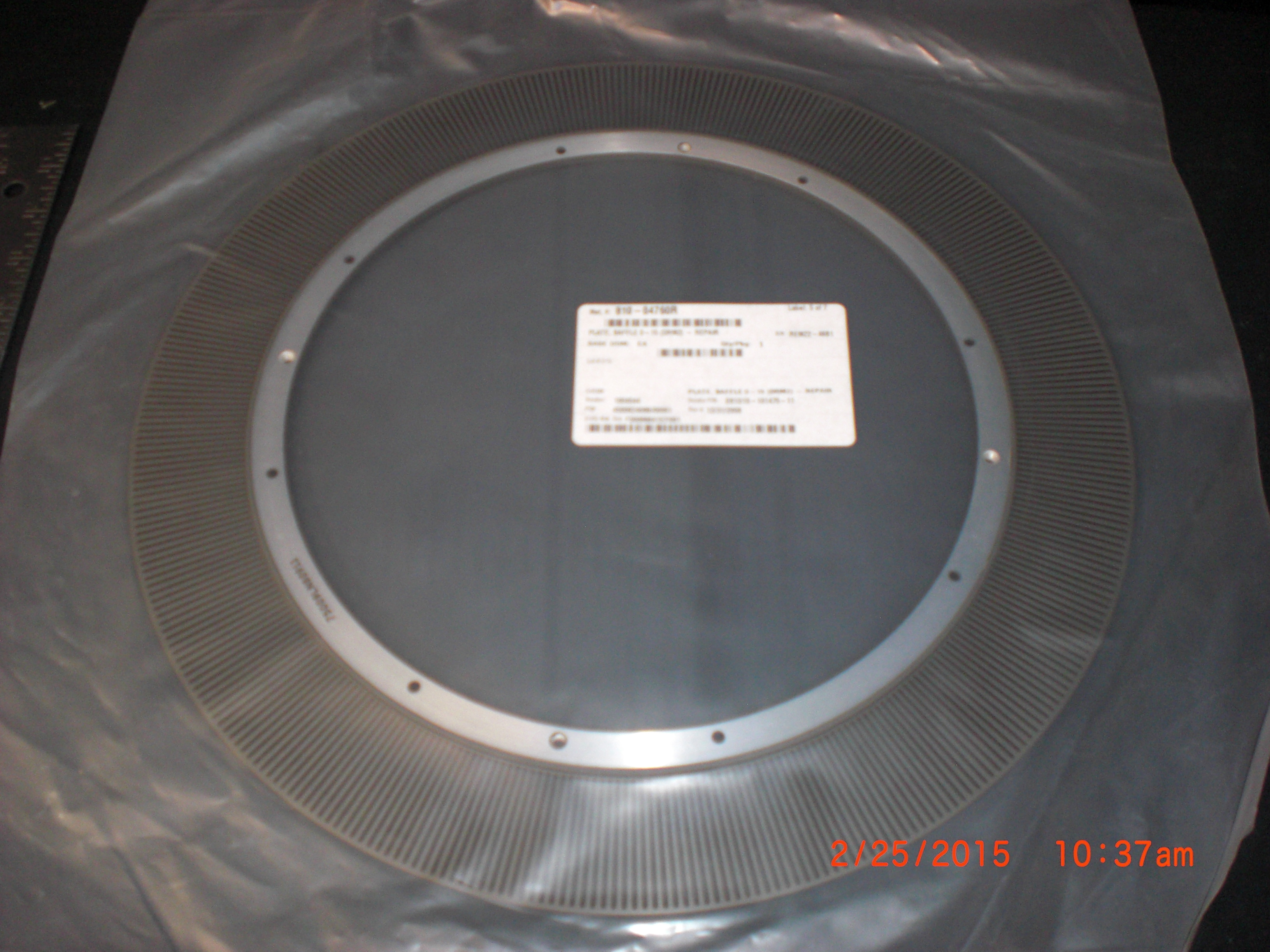 OEM Part TEL ES1D10-101475-11 BAFFLE PLATE 0-15(DRM2) Unity-II DRM  200mm