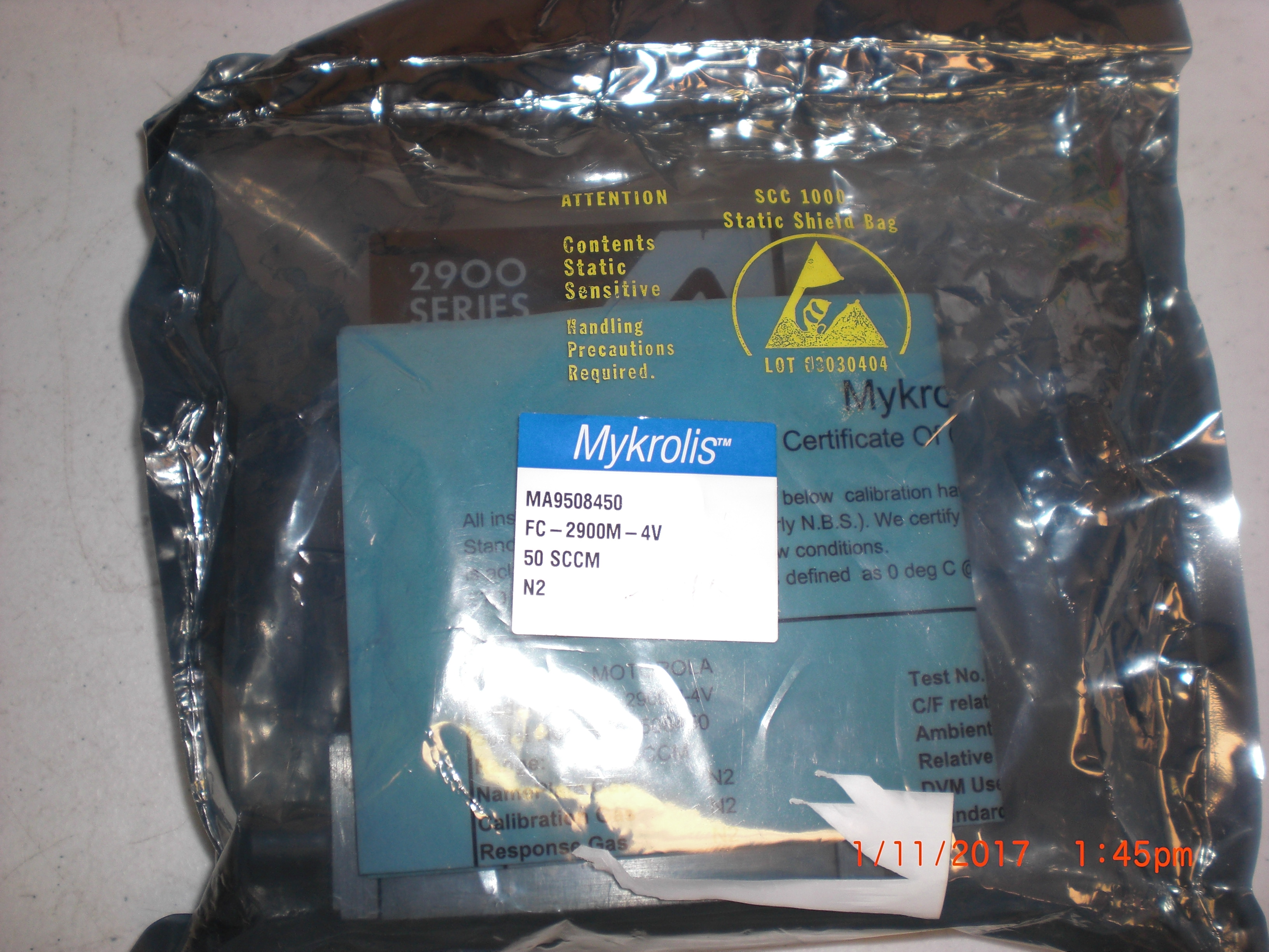 MFC Mykolis FC-2900M-4V N2 50SCCM Tylan