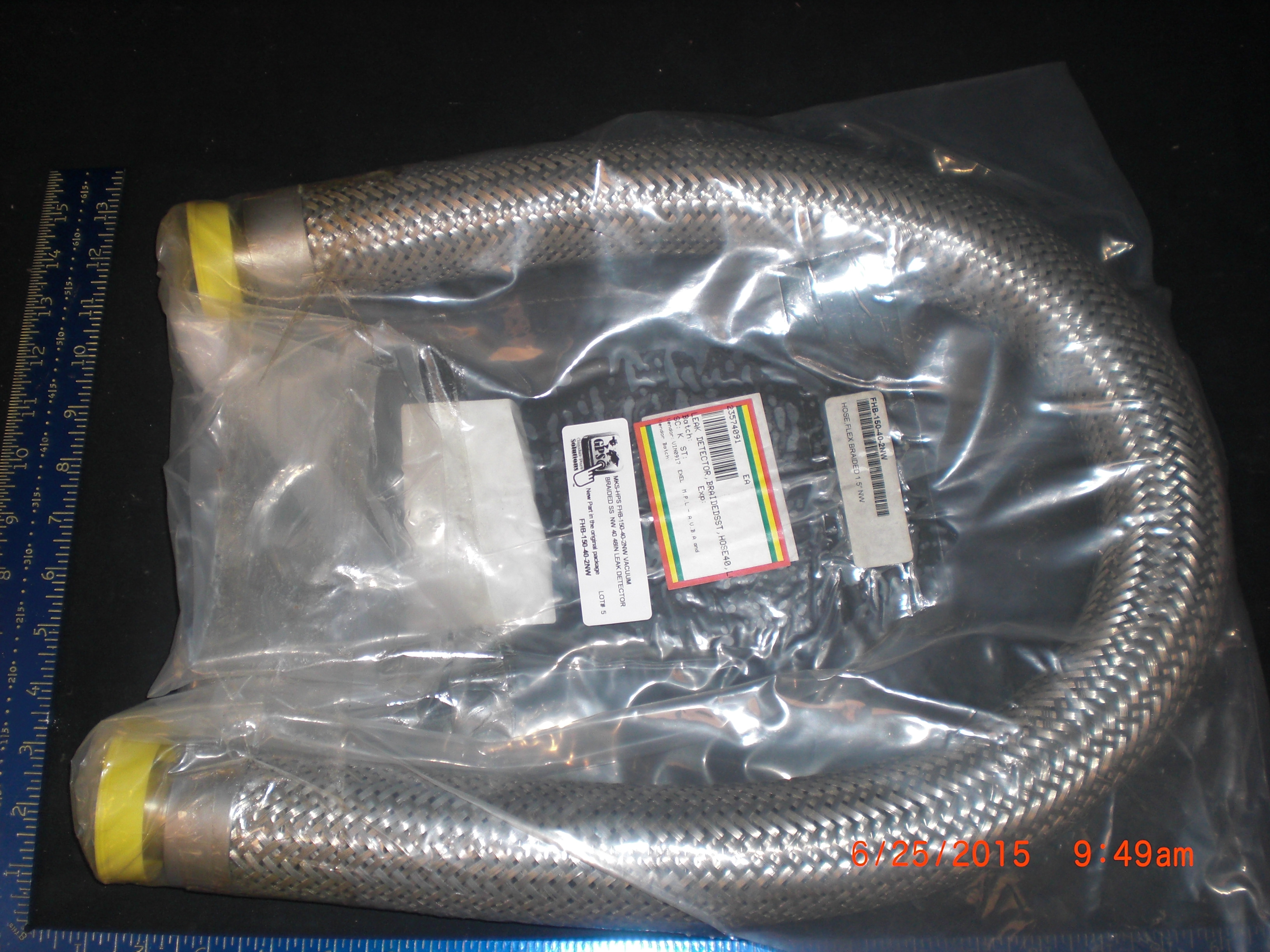 Hose  MKS-HPS FHB-150-40-2NW Vacuum Braided SS  NW 40 48in Leak Detector