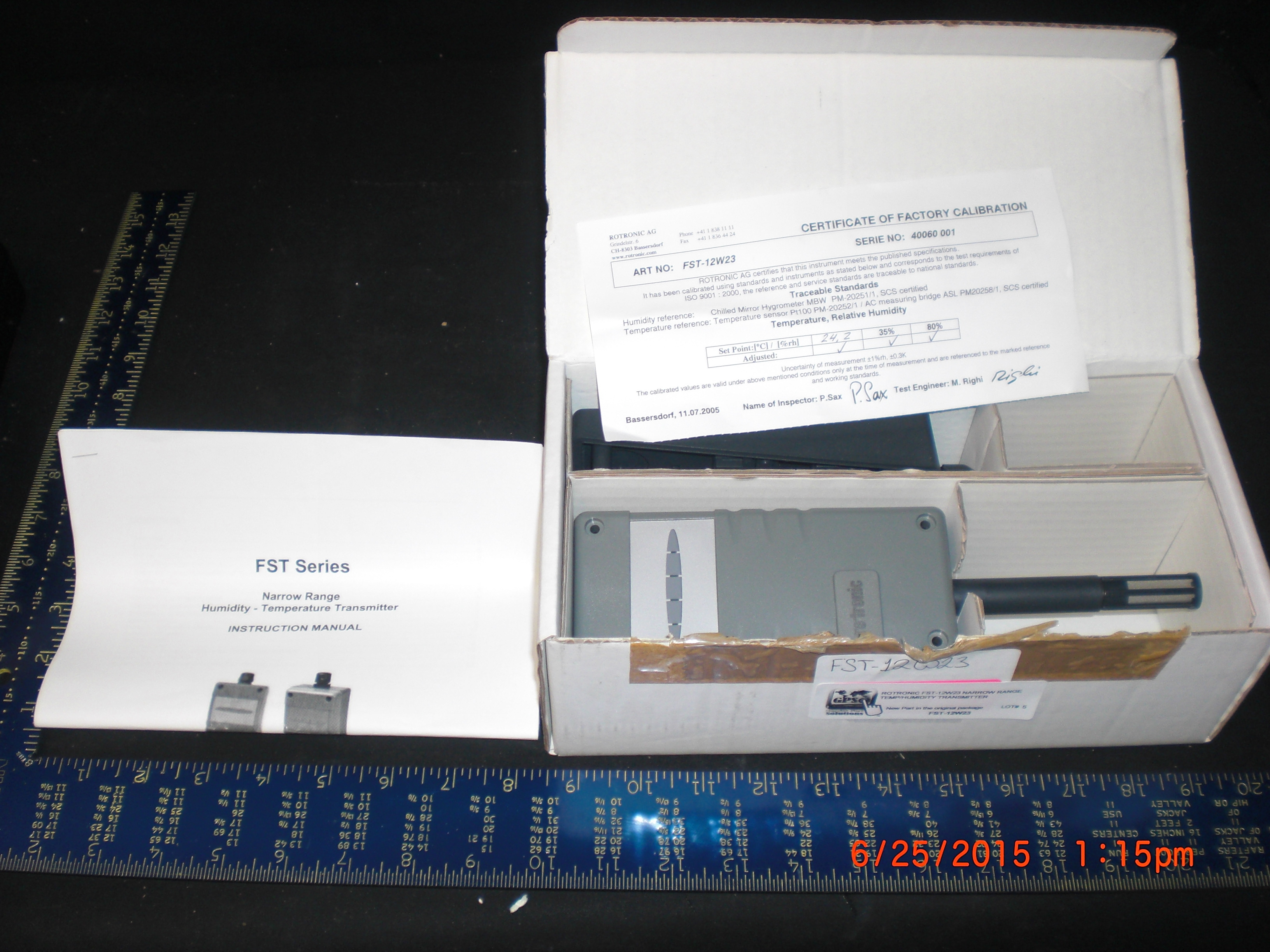 Instrument Temp/Humidity transmitter Rotronic FST-12W23 Narrow Range 