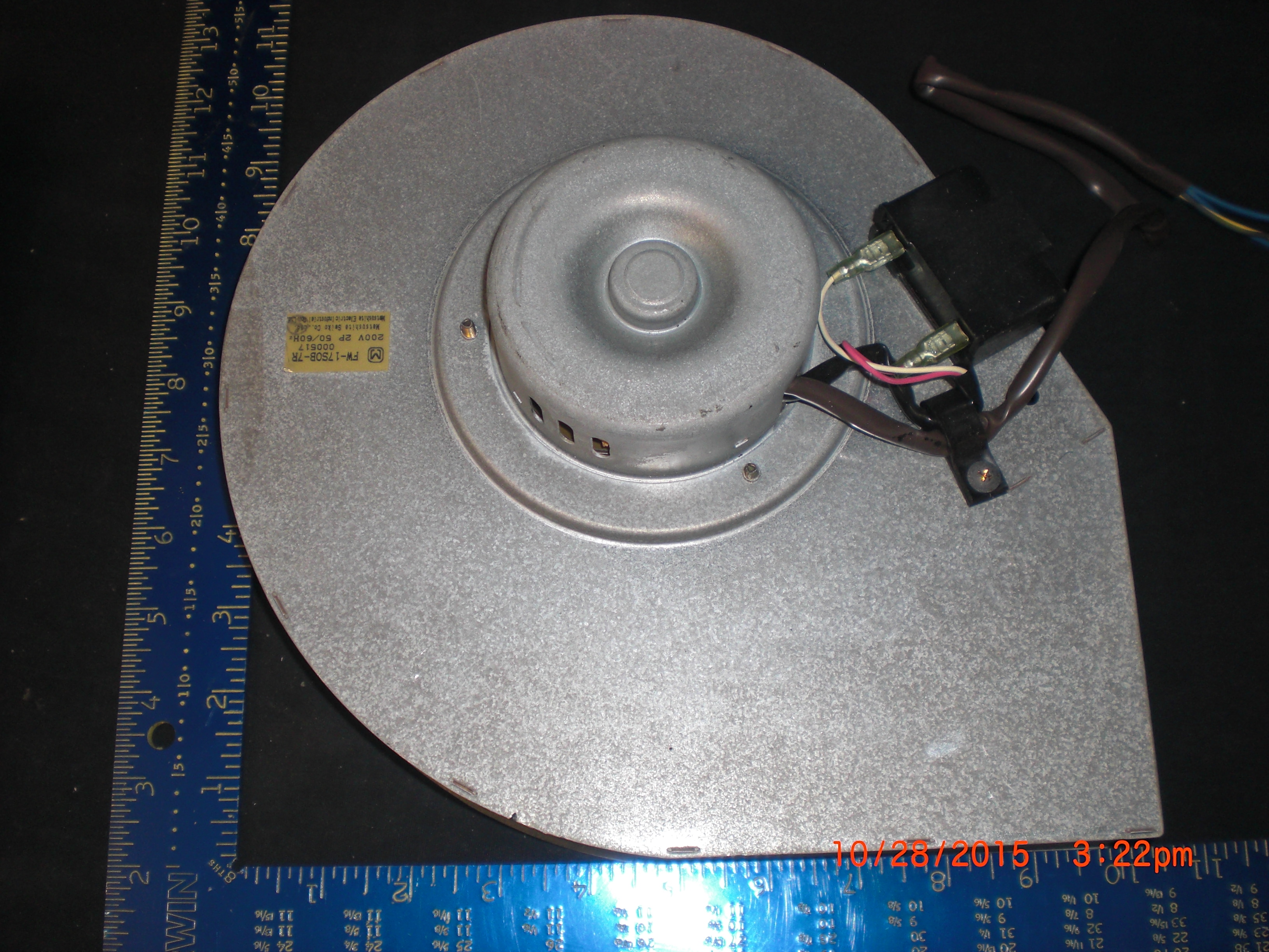 Fan Matsushita Seiko FW-17S0B-7R Blower high volume hi pressure 200-220VAC 50/60Hz