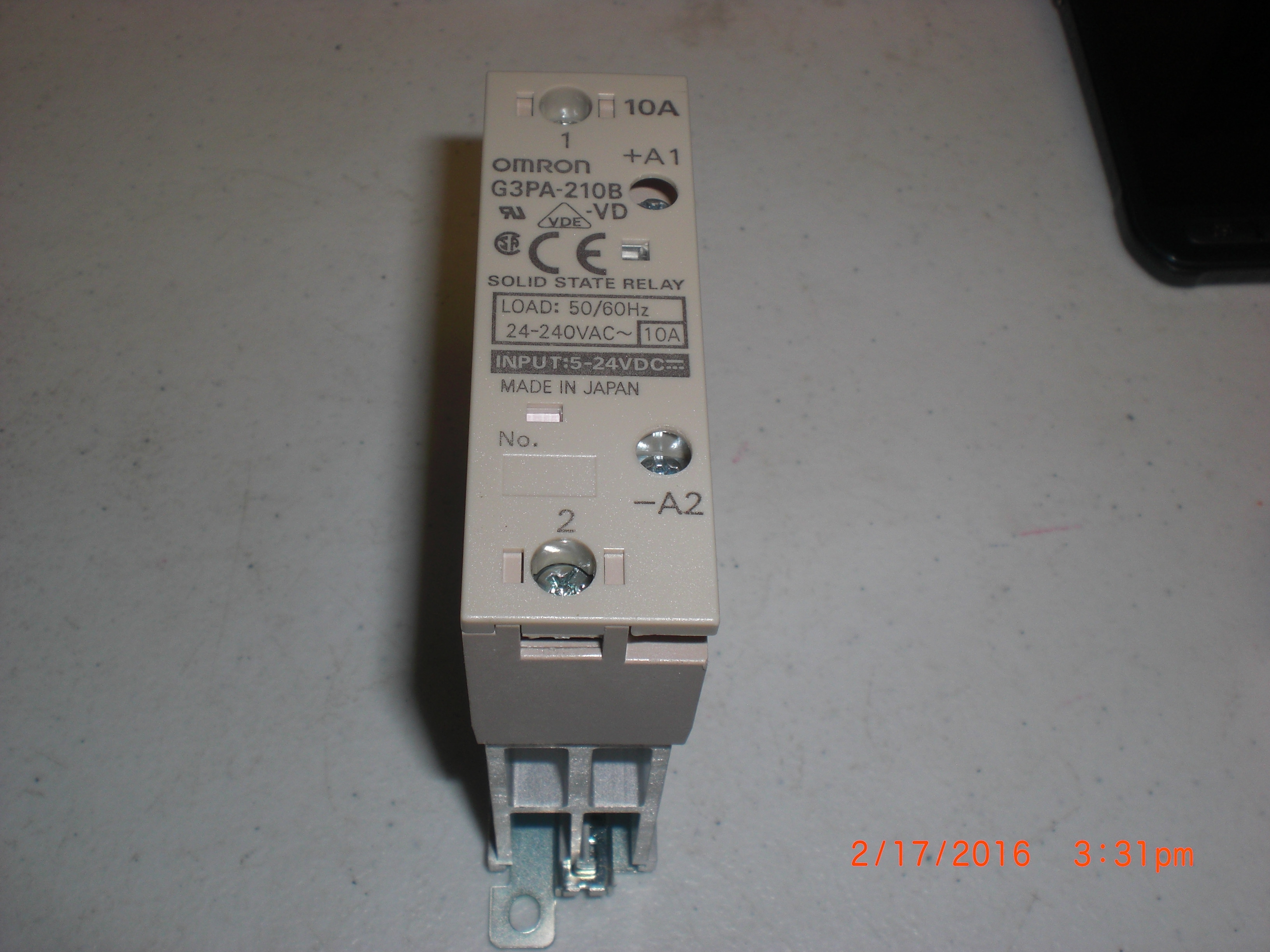 Relay  SOLID STATE 1P 24VDC OMRON G3PA-210B (AMJ) 