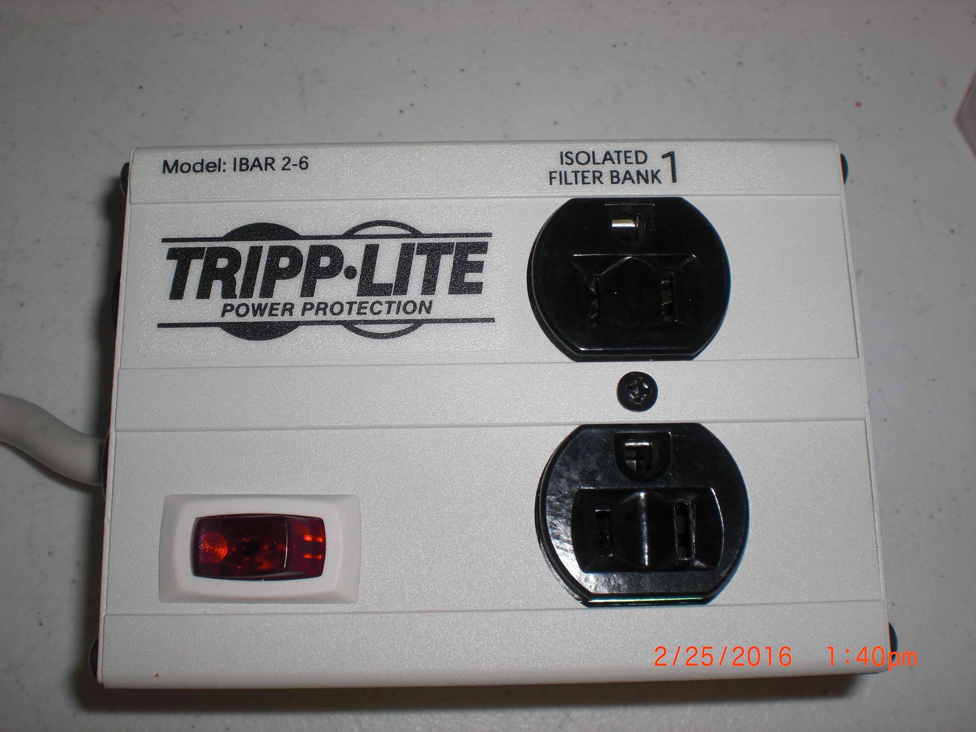 Electrical Tripp-Lite IBAR 2-6 Surge suppression 120VAC 15A 