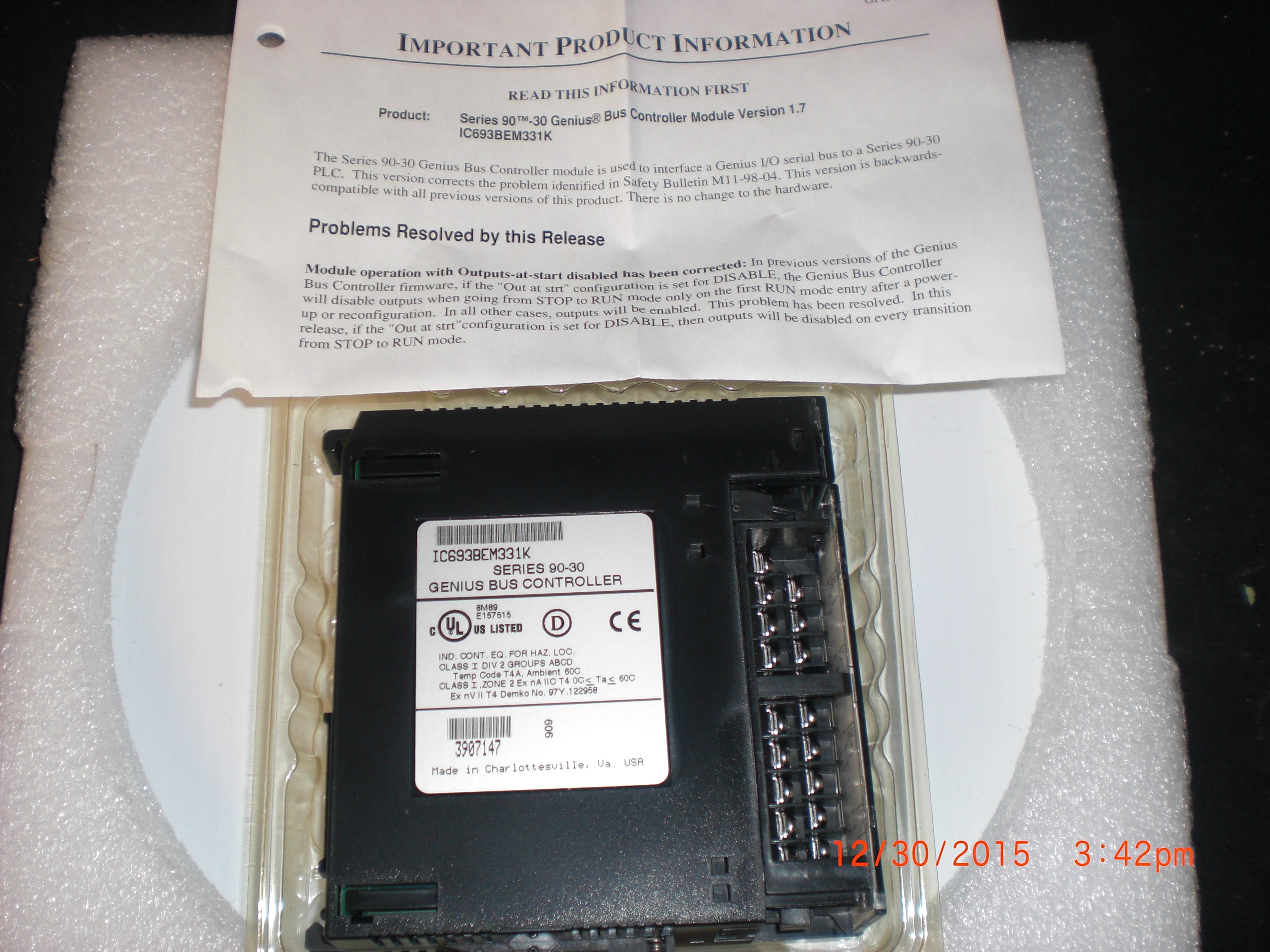 PLC GE FANUC IC693BEM331K Genius BUS Controller 
