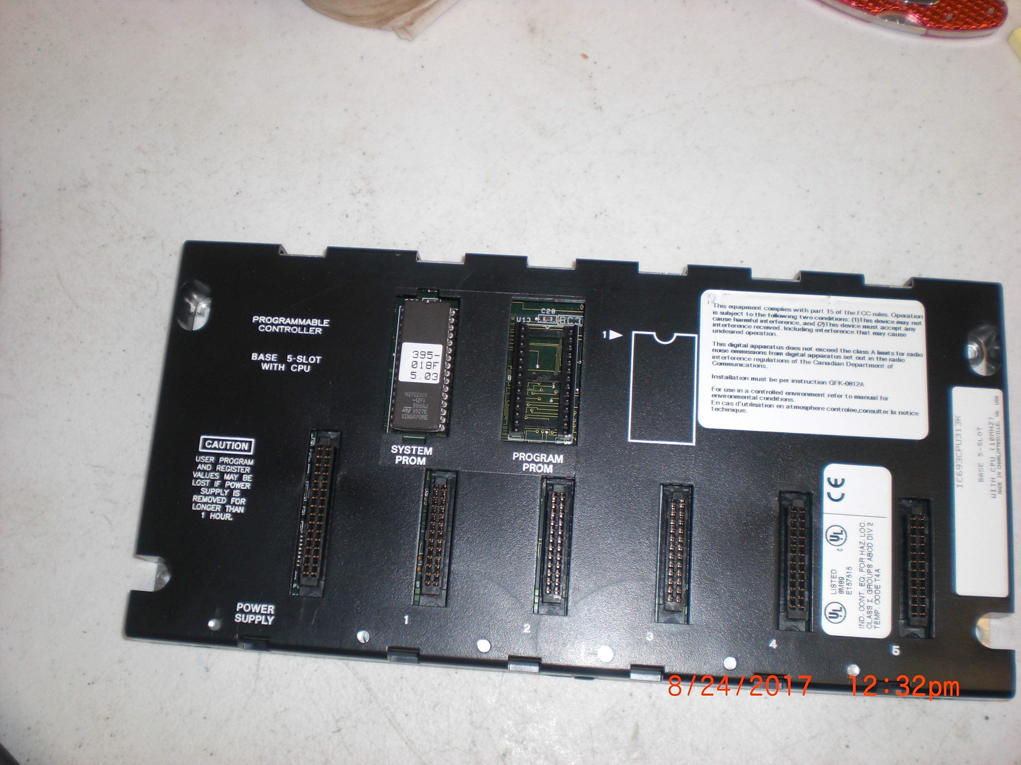 PLC GE FANUC IC693CPU313K Base 5 slot