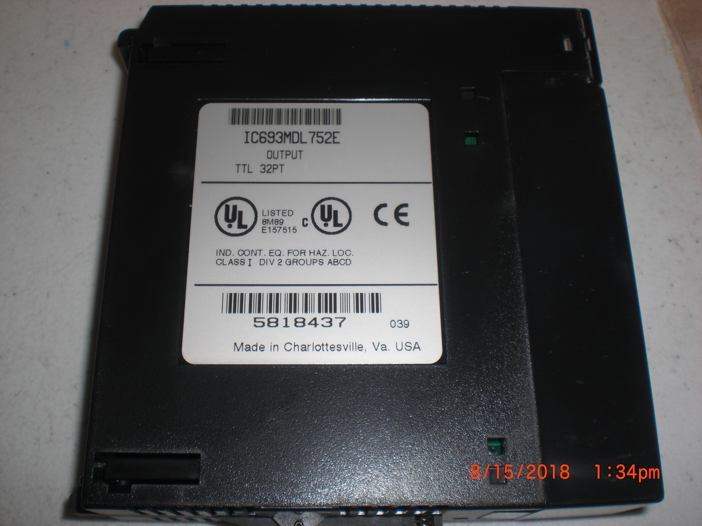 PLC GE FANUC IC693MDL752E Digital Output Module 90-30 Series 32PT Harvested 