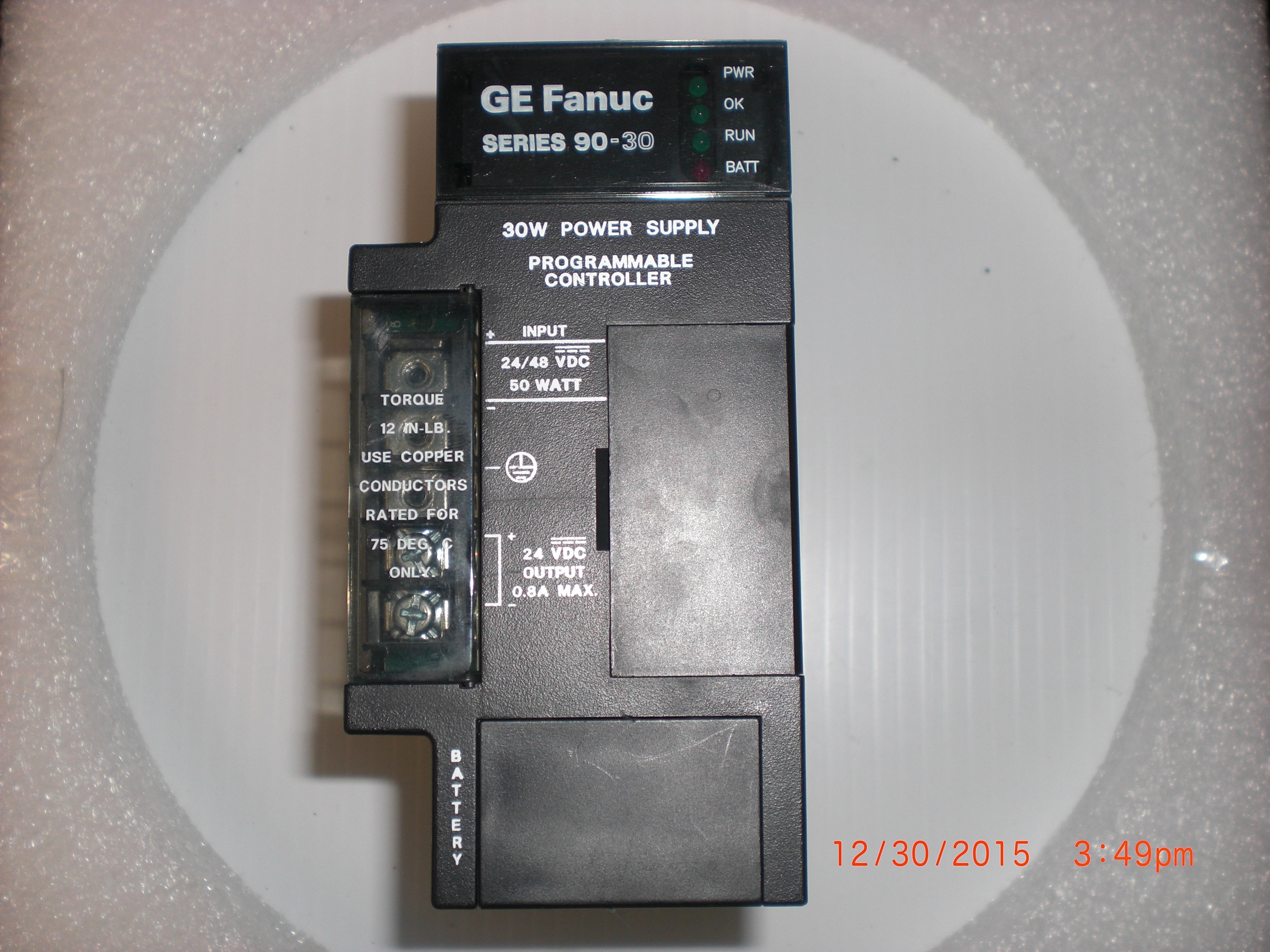 PLC GE FANUC IC693PER322E  Power Supply 24/48VDC 30W 