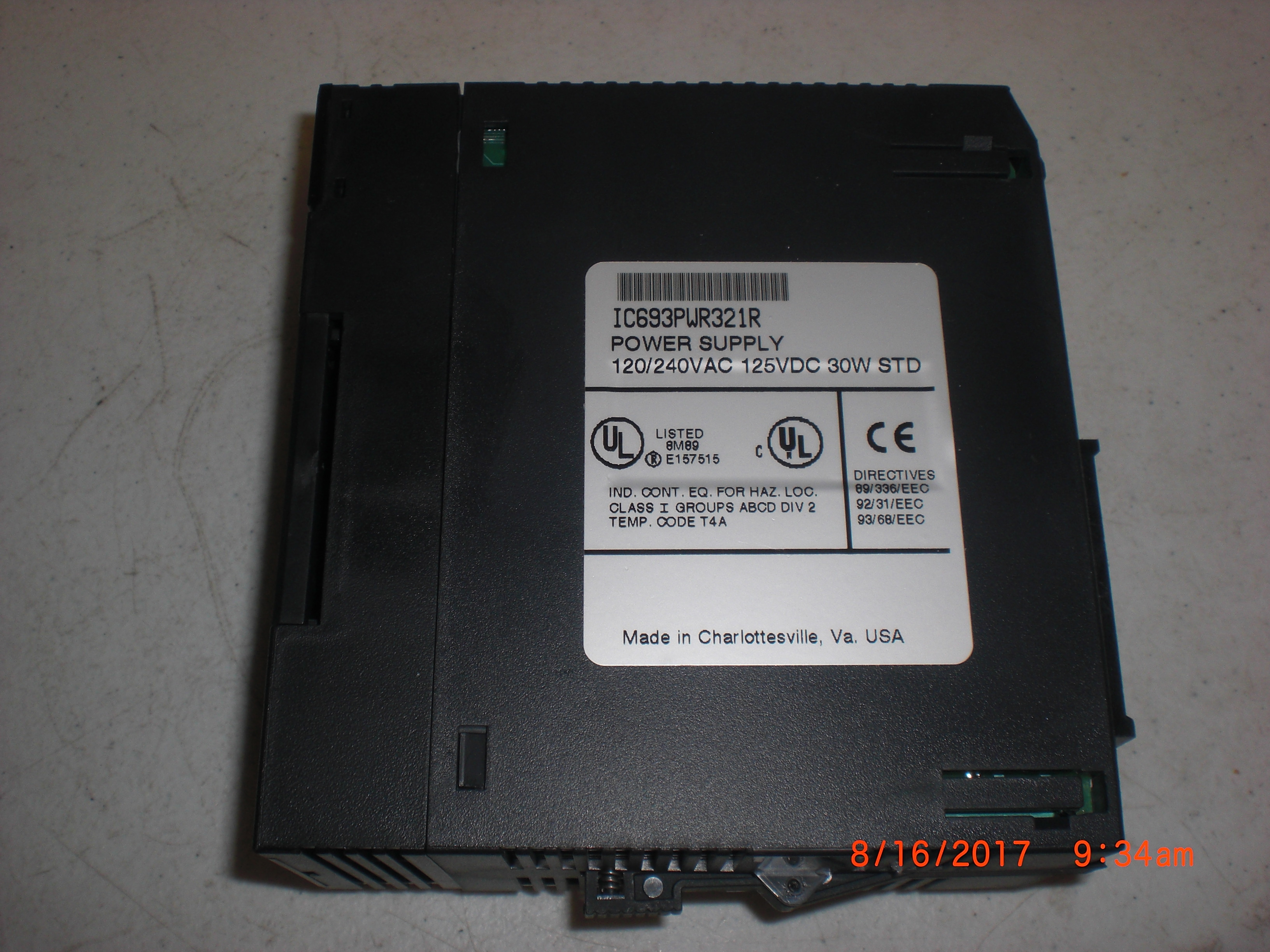 PLC GE FANUC IC693PWR321R 90-30 30W POWER SUPPLY Harvested never used