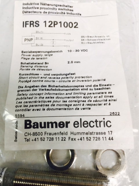 Switch PROXIMITY NO BAUMER ELECTRIC IFRS 12P1002 