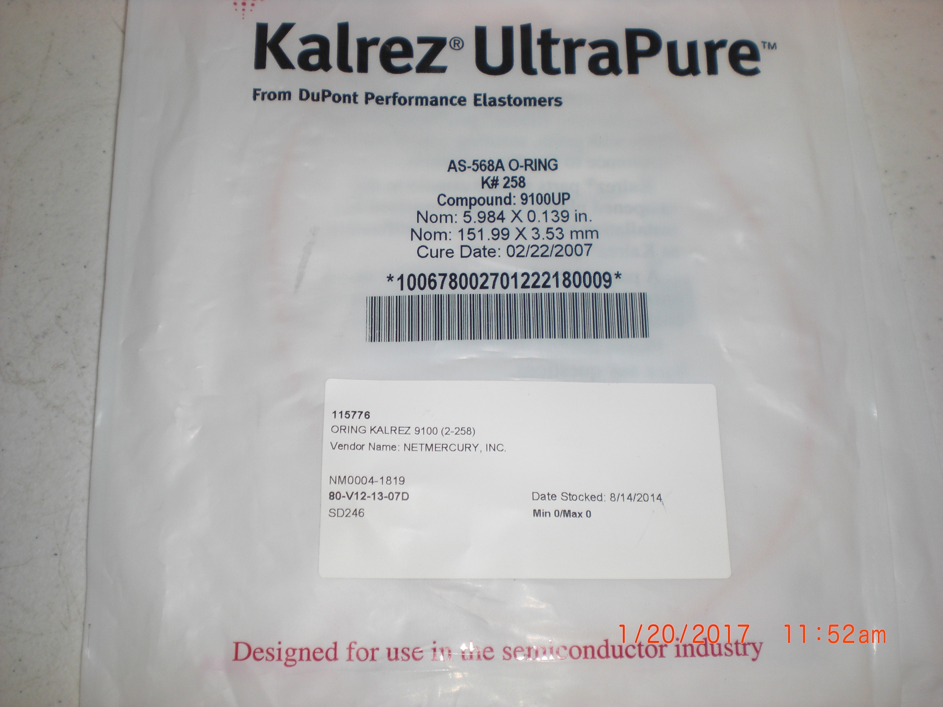 O-Ring   Kalrez 5.984x0.139 in o-ring
