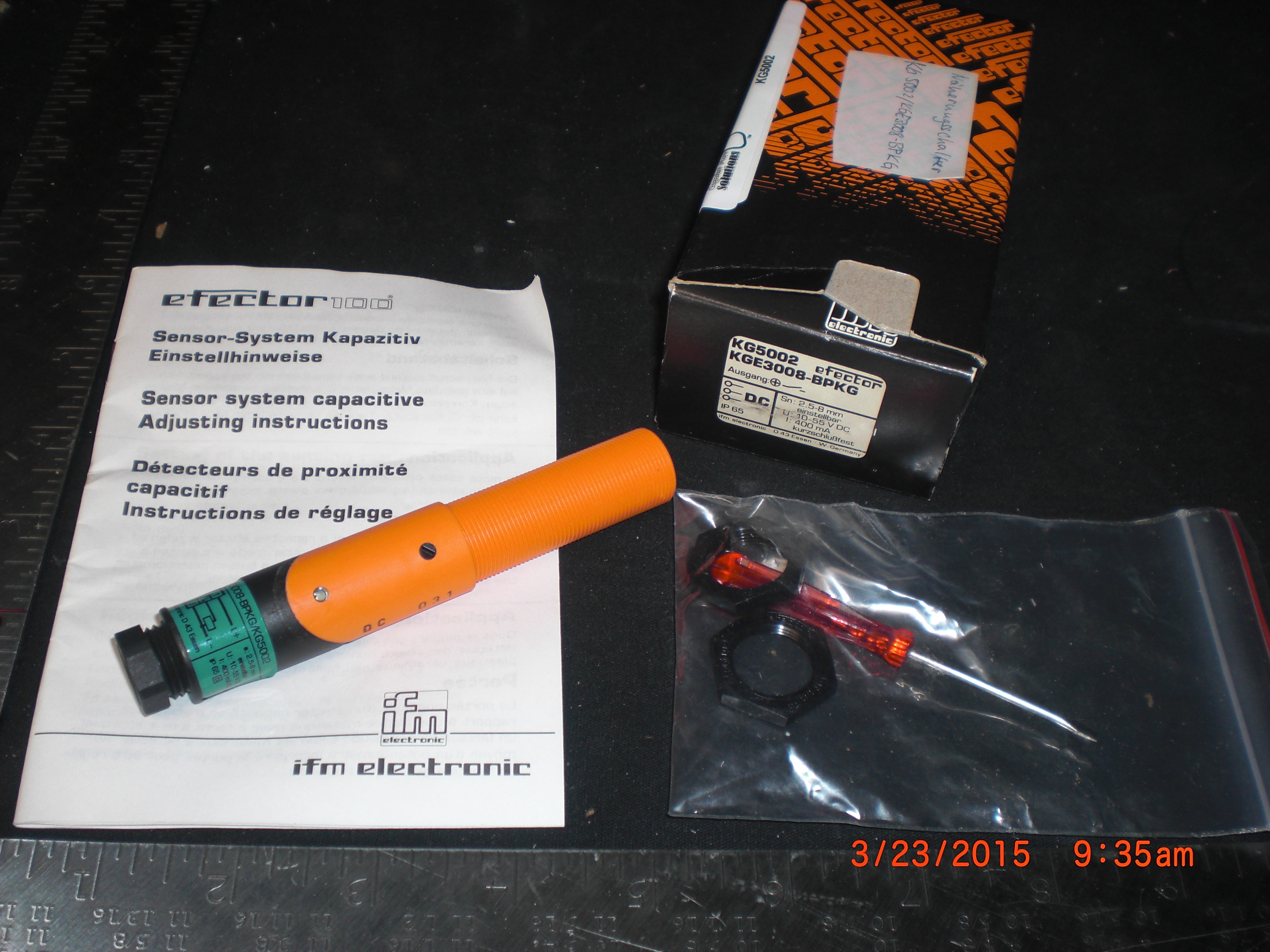 Sensor IFM ELECTRONICS KG5002 KGE3008-BPKG  Efector 100 DC Capacitive Sensor 
