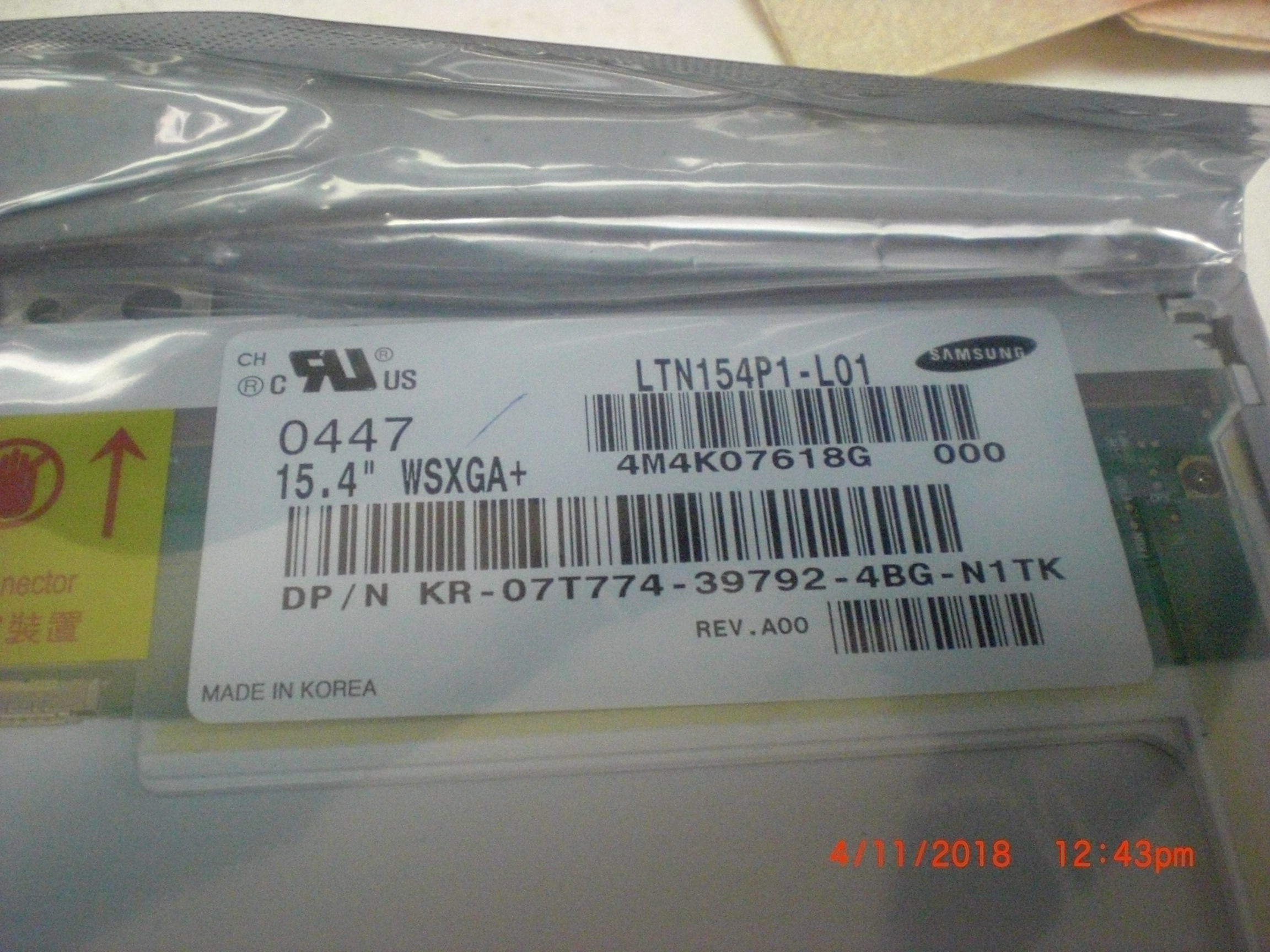 Computer Accessory SAMSUNG LTN154P1-L01 15.4 WSXGA plus LCD panel 