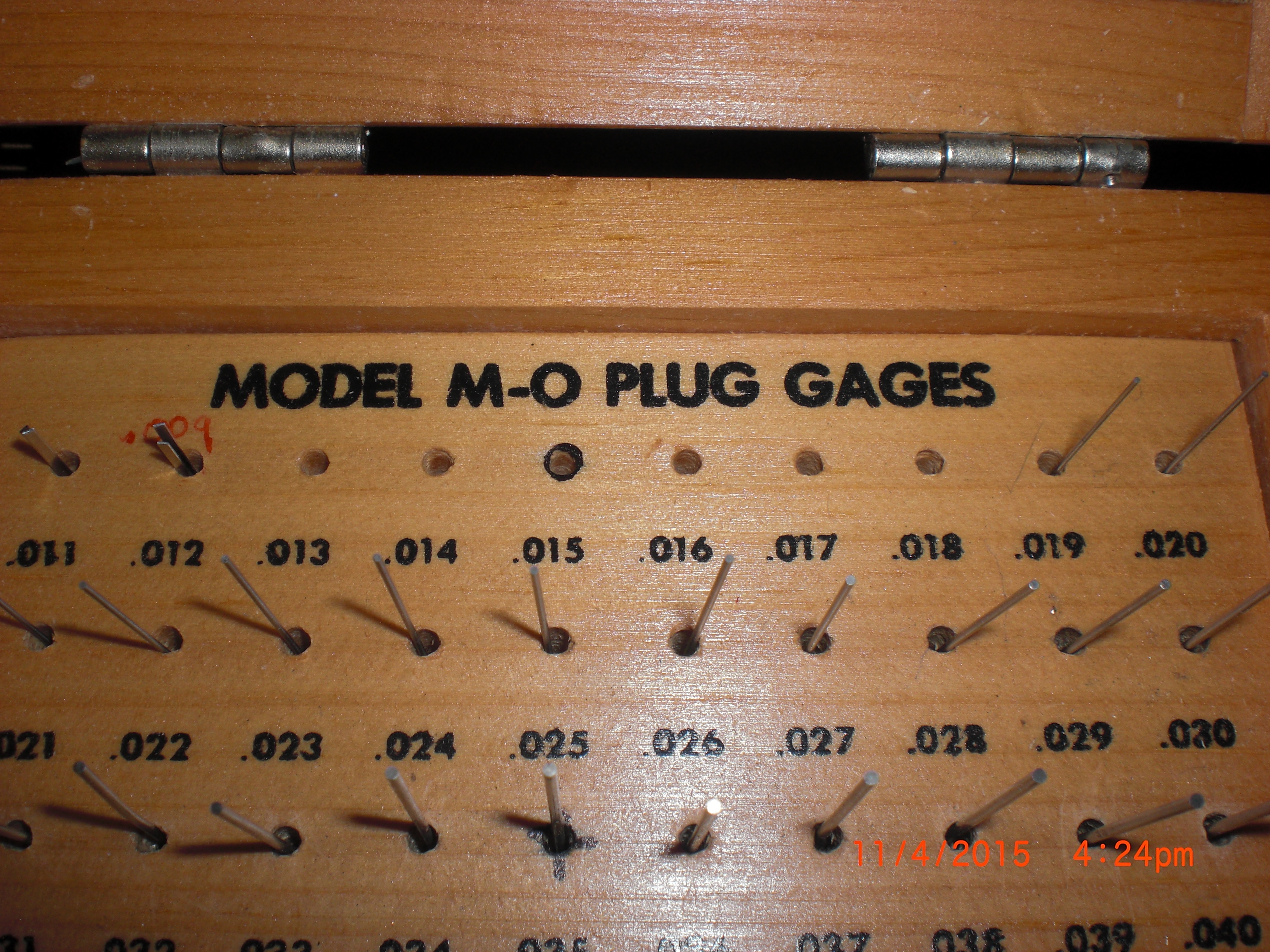 Tool MO Plug Gauges .011.060 Missing .013 to .018 MYER Gauge Company