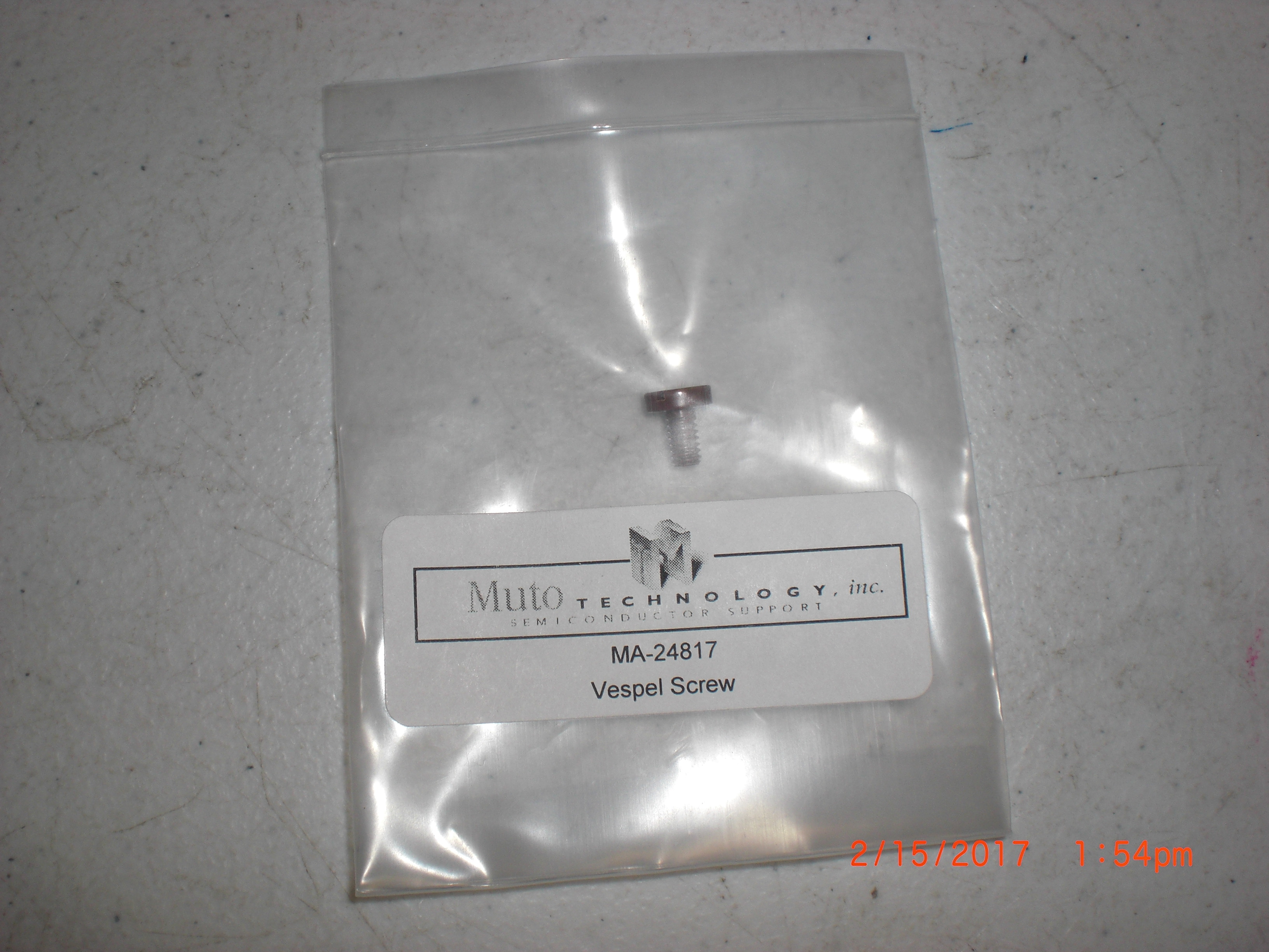 Screw MUTO TECHNOLOGY MA-24817 Vespel Quartz Finger Cover