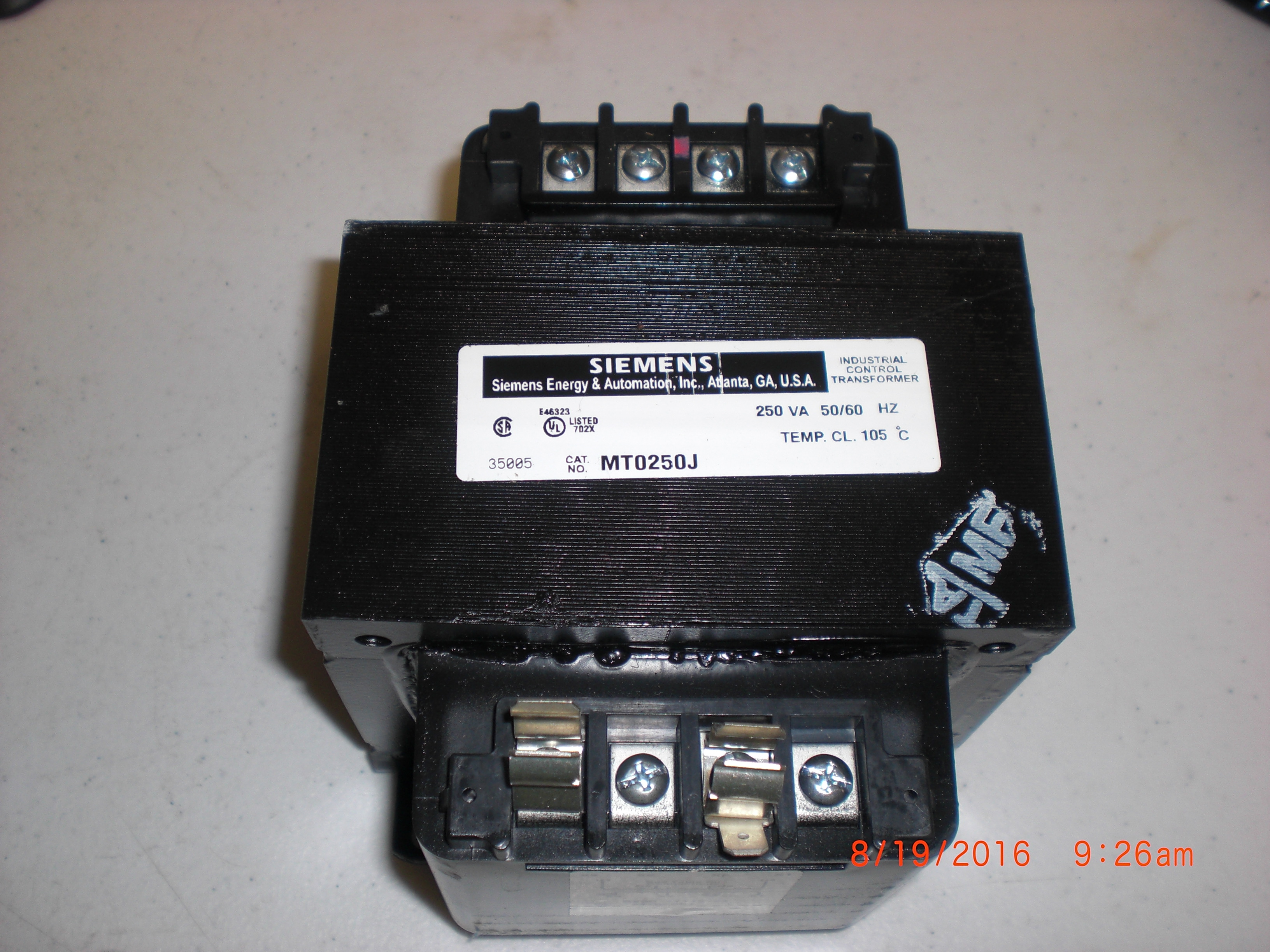 Transformer  Industrial Power  250VA Rating SIEMENS MT0250J 