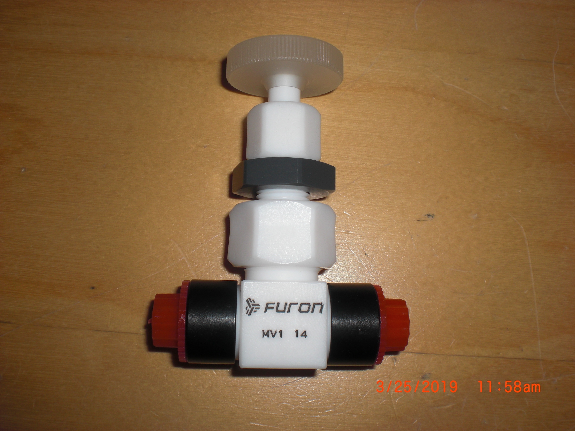 Valve FURON - St Gobain MV! 14 Metering Teflon panel mount 1/4 fpt 