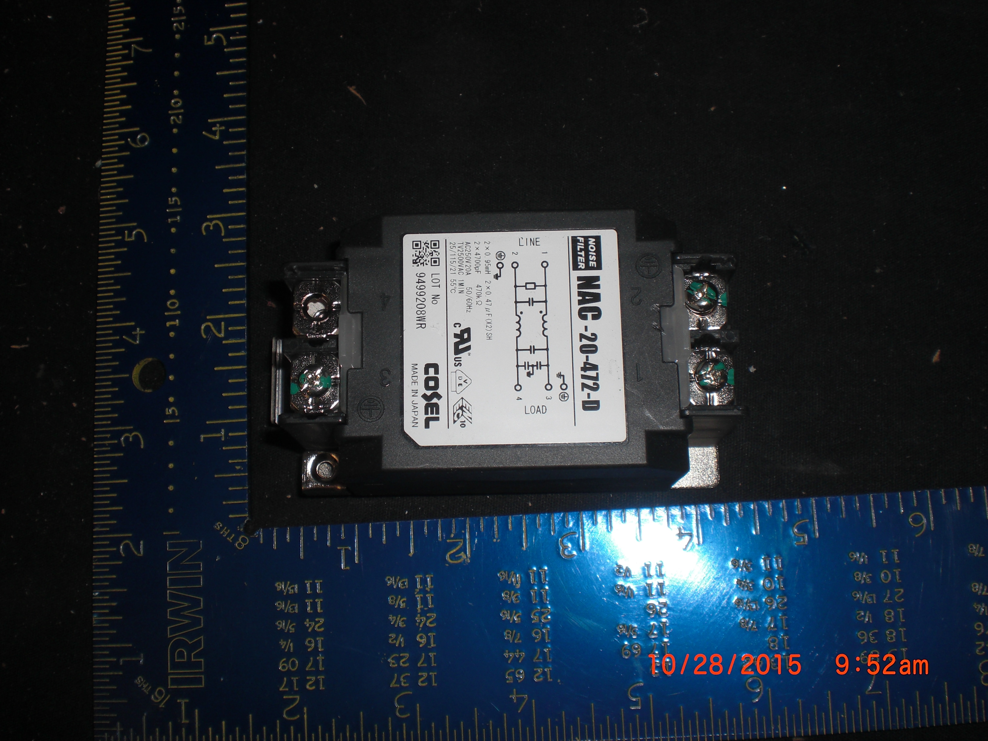 Filter  COSEL NAC-20-472-D Noise Filter 250V 5A Push Down Terminal Power Filter
